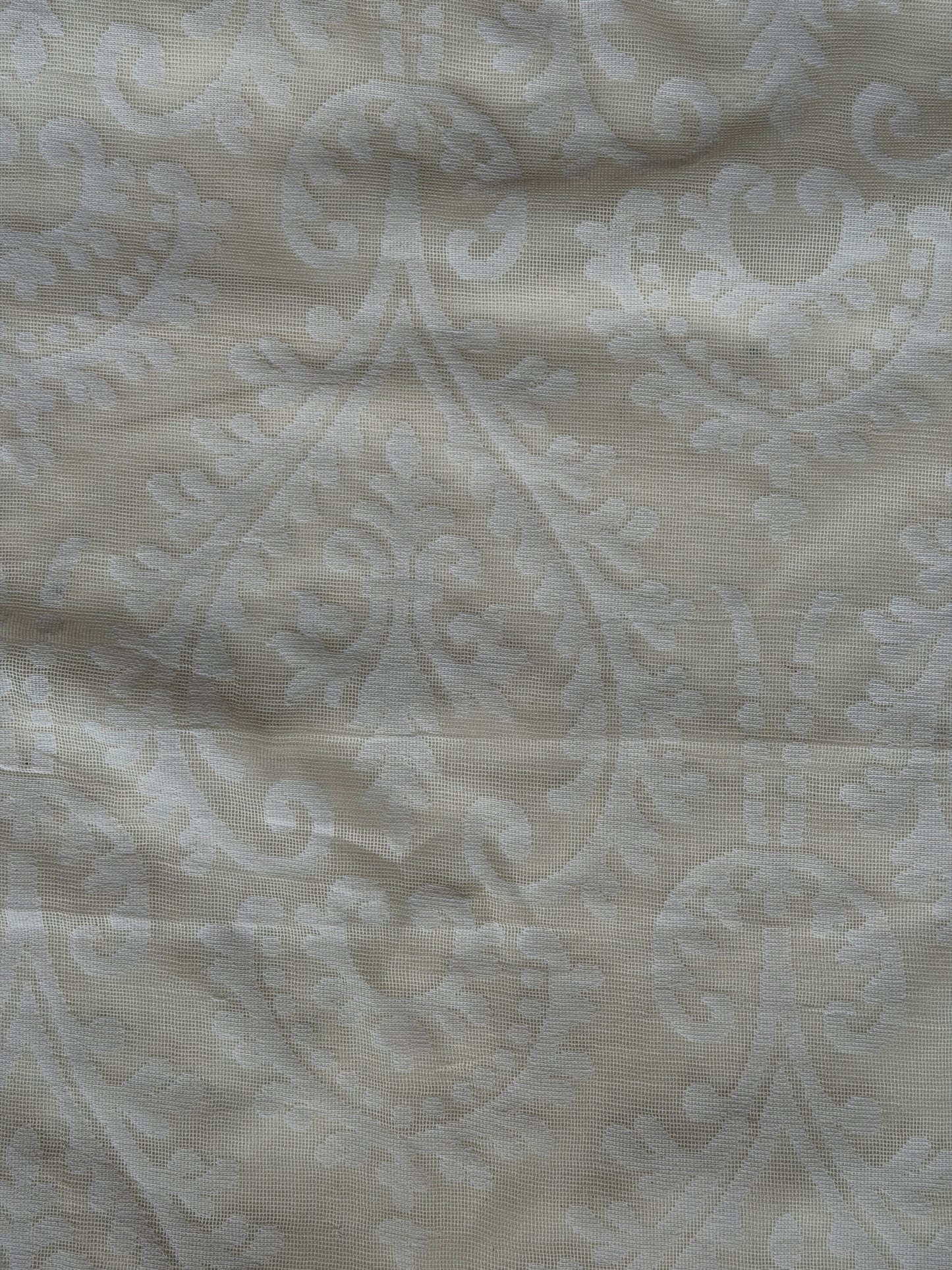 Off white banaras cotton cut work fabric