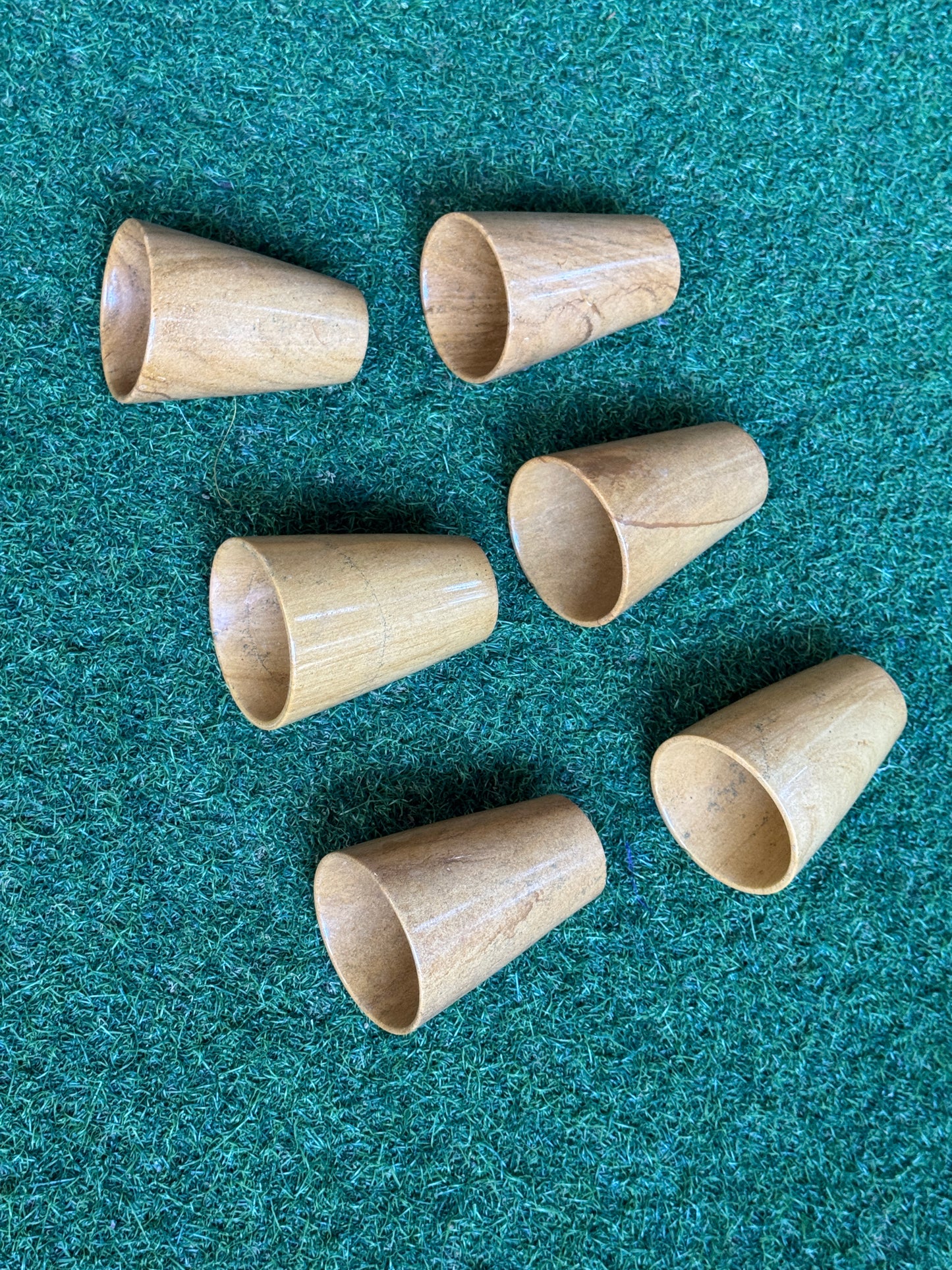 Yellow Jaisalmer stone handcrafted tumbler / glass - single