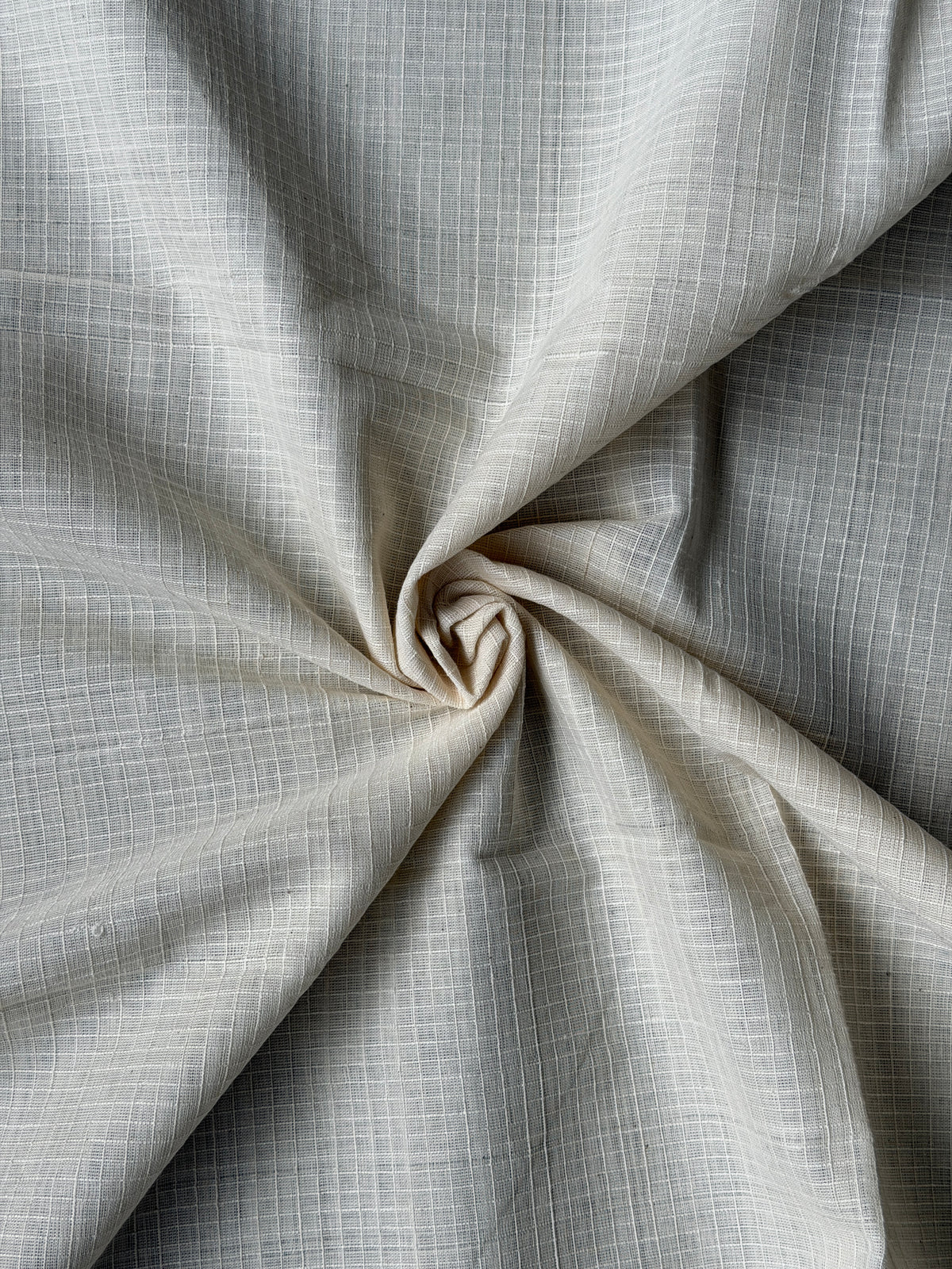 Off white hand woven cotton doria lungi (unstitched) for men