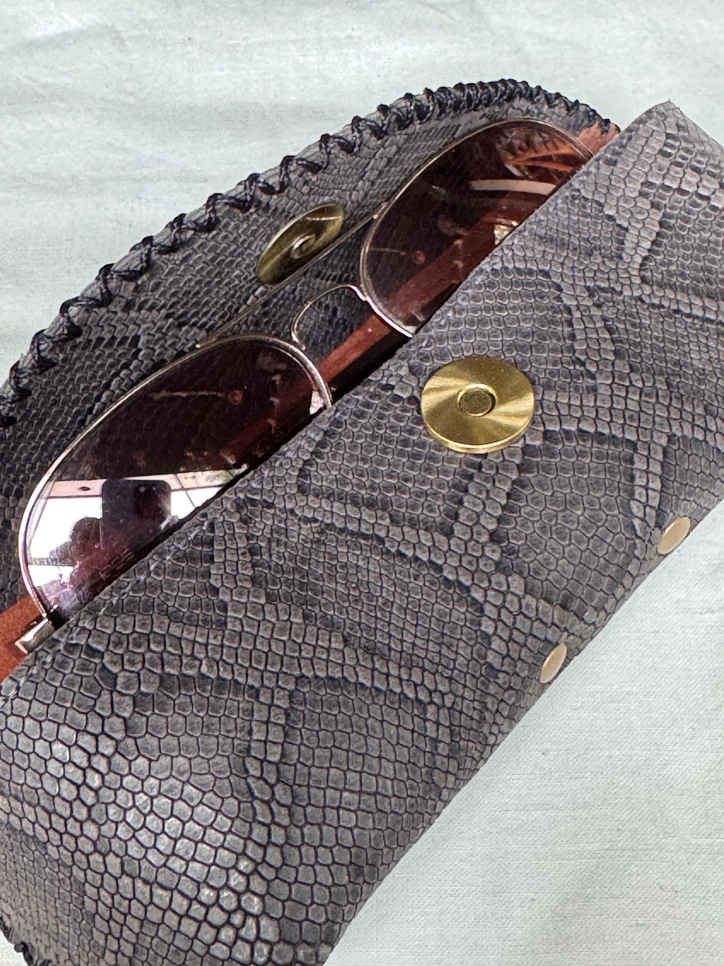 Leather handcrafted goggles / spectacles case - color options available