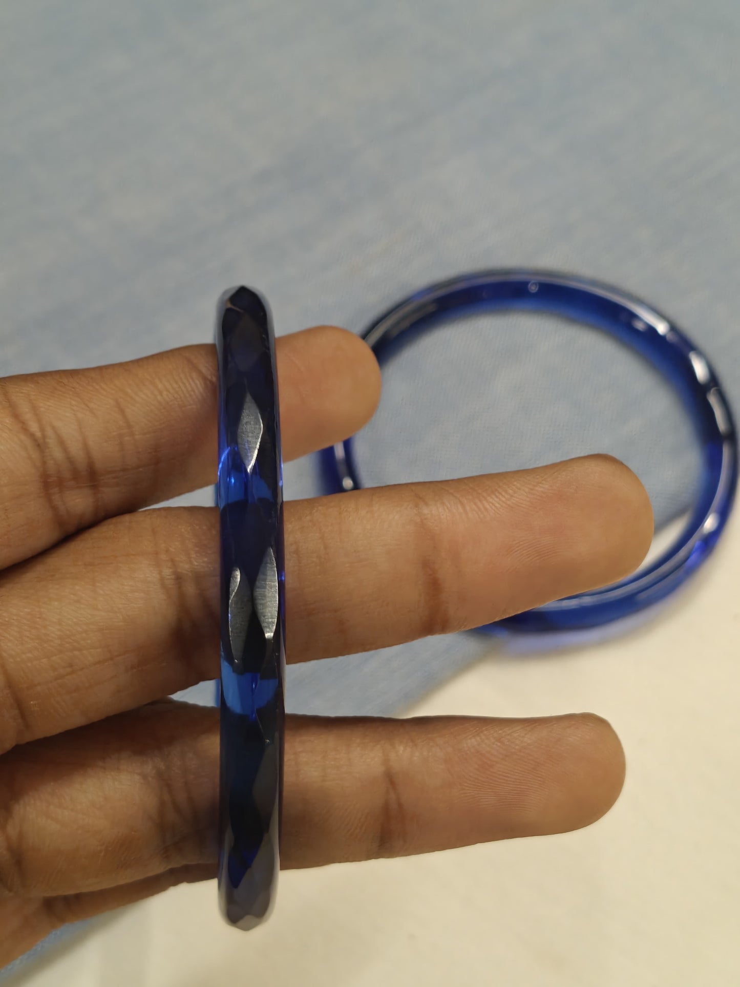 Cut work glass handcrafted bangle - single