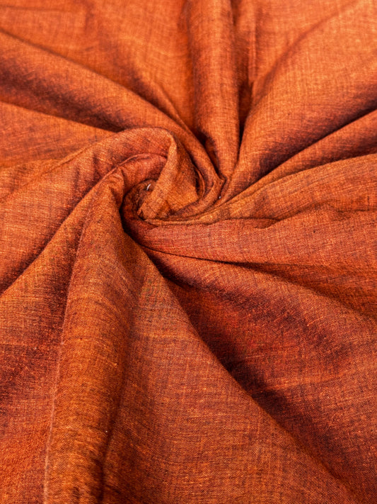 Brown hand woven soft mul cotton fabric