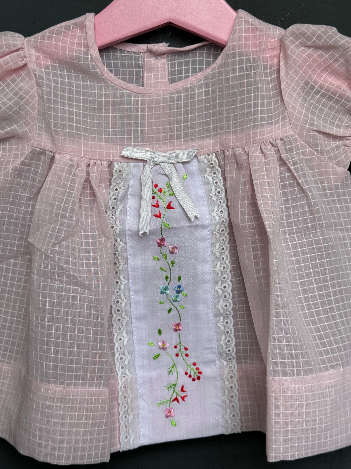 New born baby girl embroidered vintage look frocks