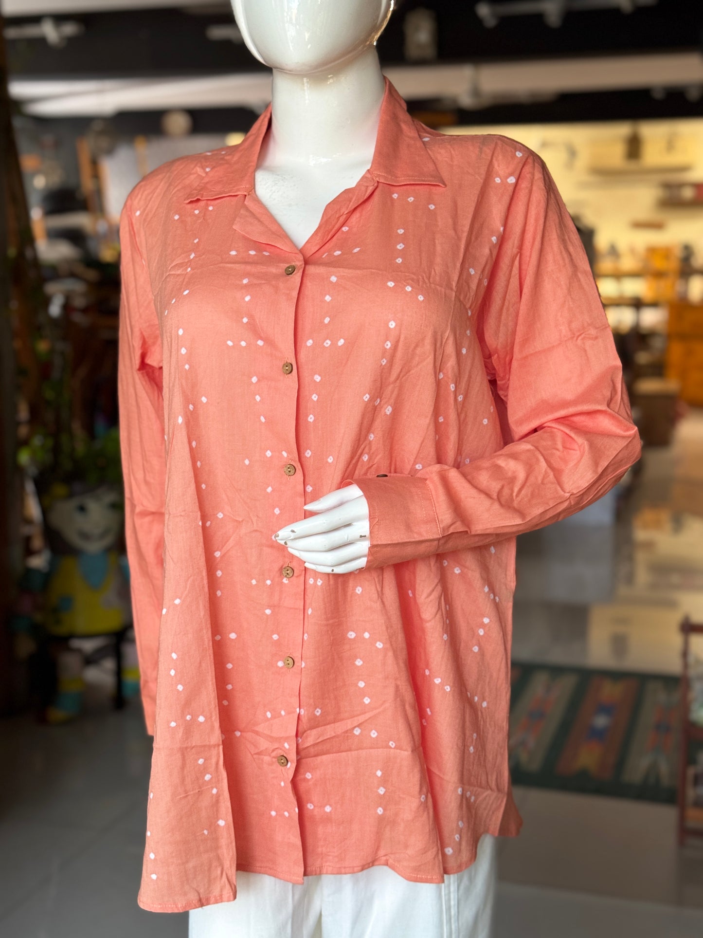 Bandini tie n dye full sleeves soft cotton shirt for women