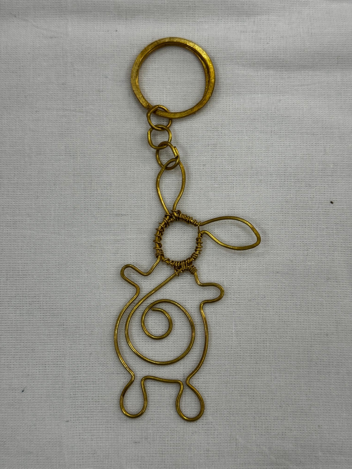 Quirky Brass key ring - handcrafted