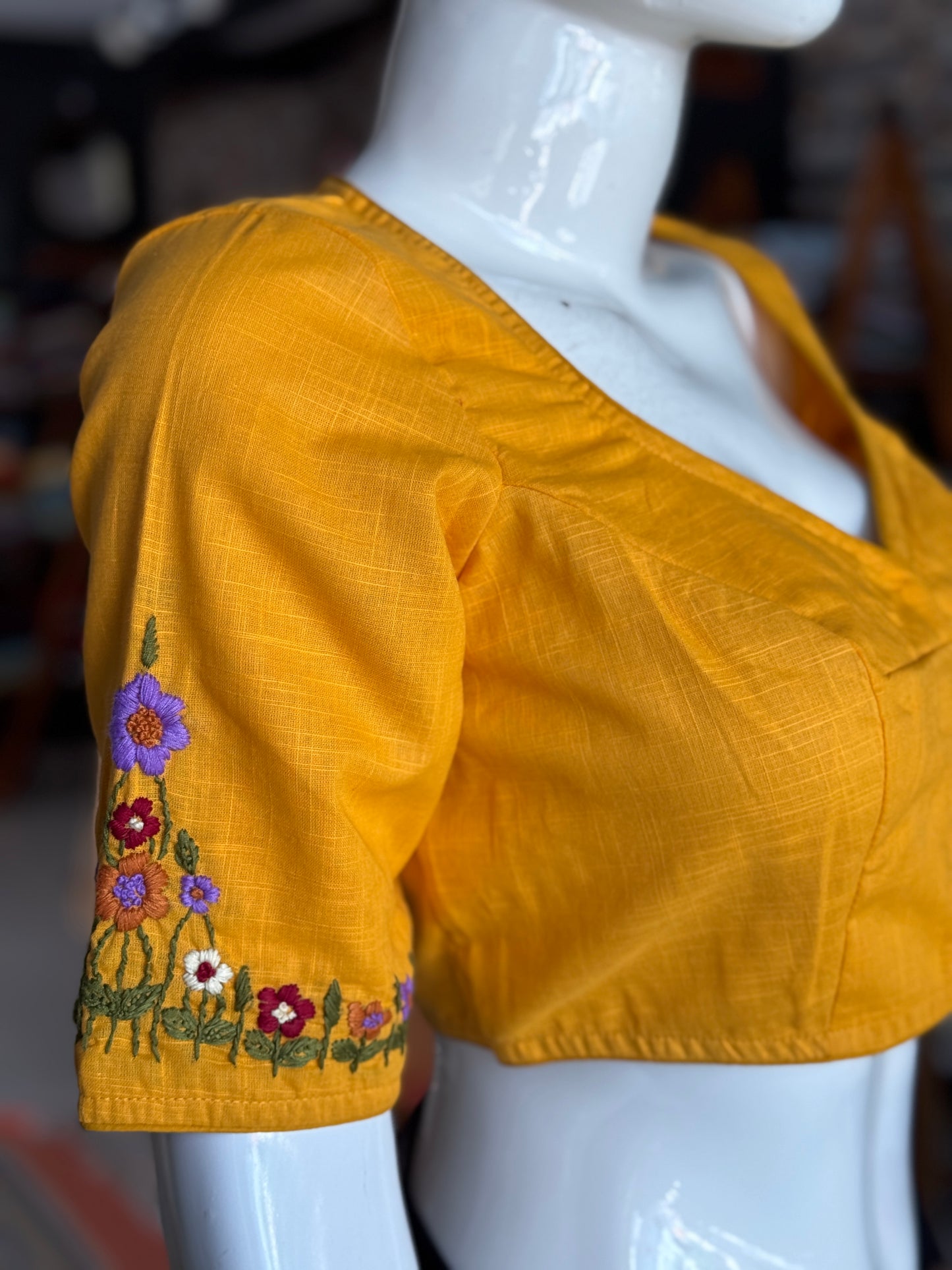 Butterfly garden - cotton hand embroidered blouse - colors available