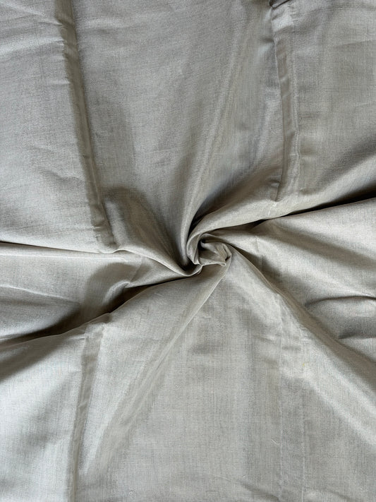 Light silver gold tissue silk handwoven fabric