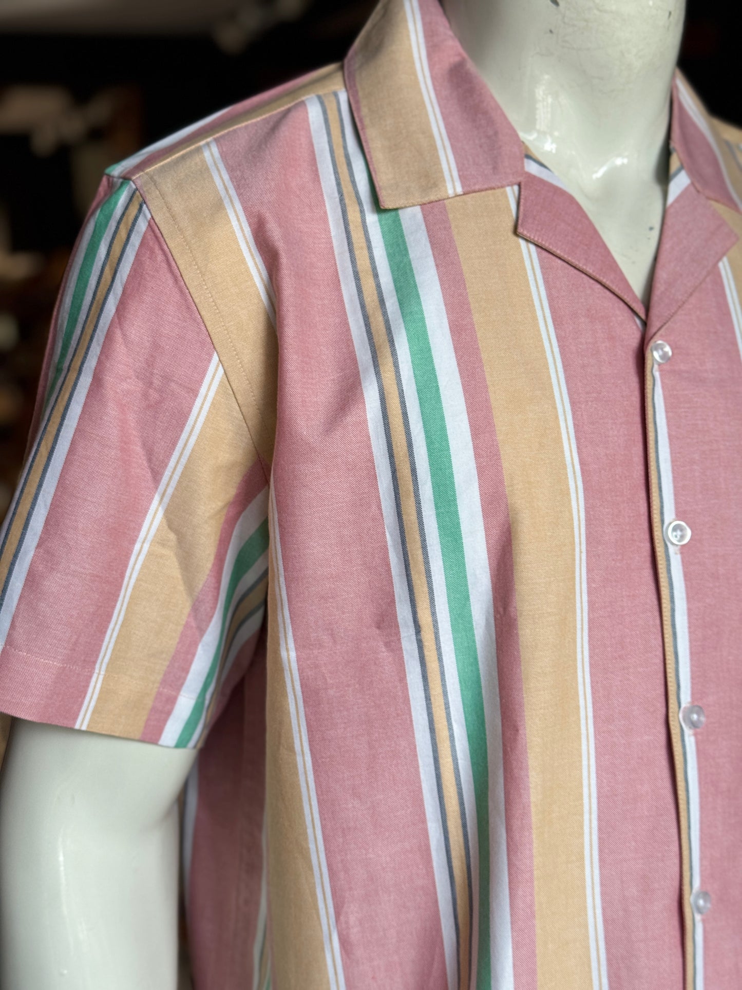 Multi colour stripes cotton half sleeves hawaiian shirt for men - multiple colors available