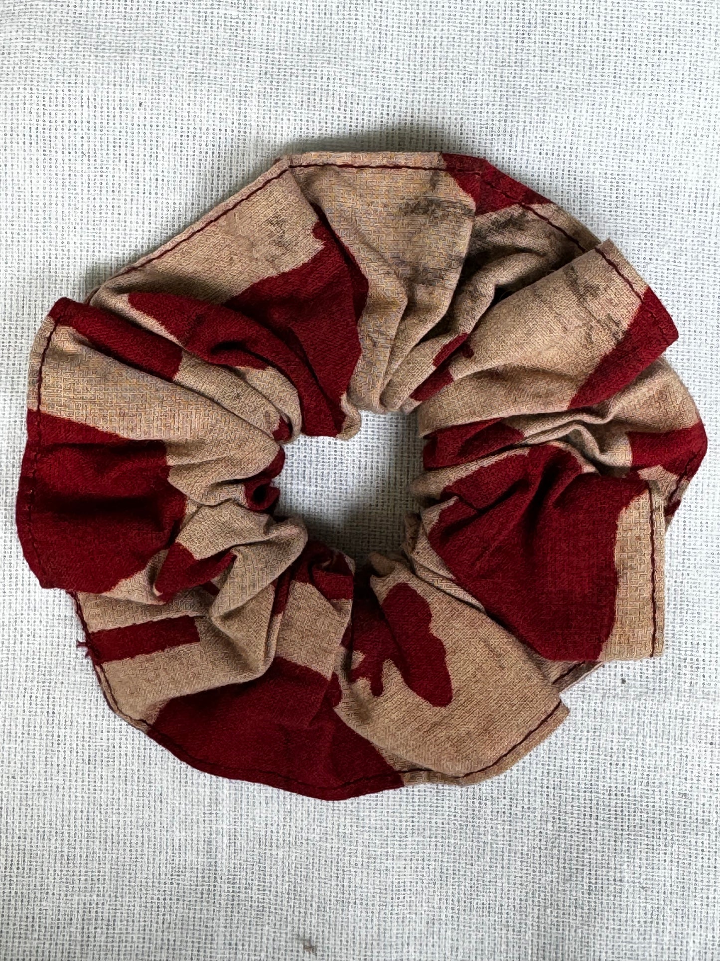 Hair scrunchie - natural dyed hand block printed cotton hair tie