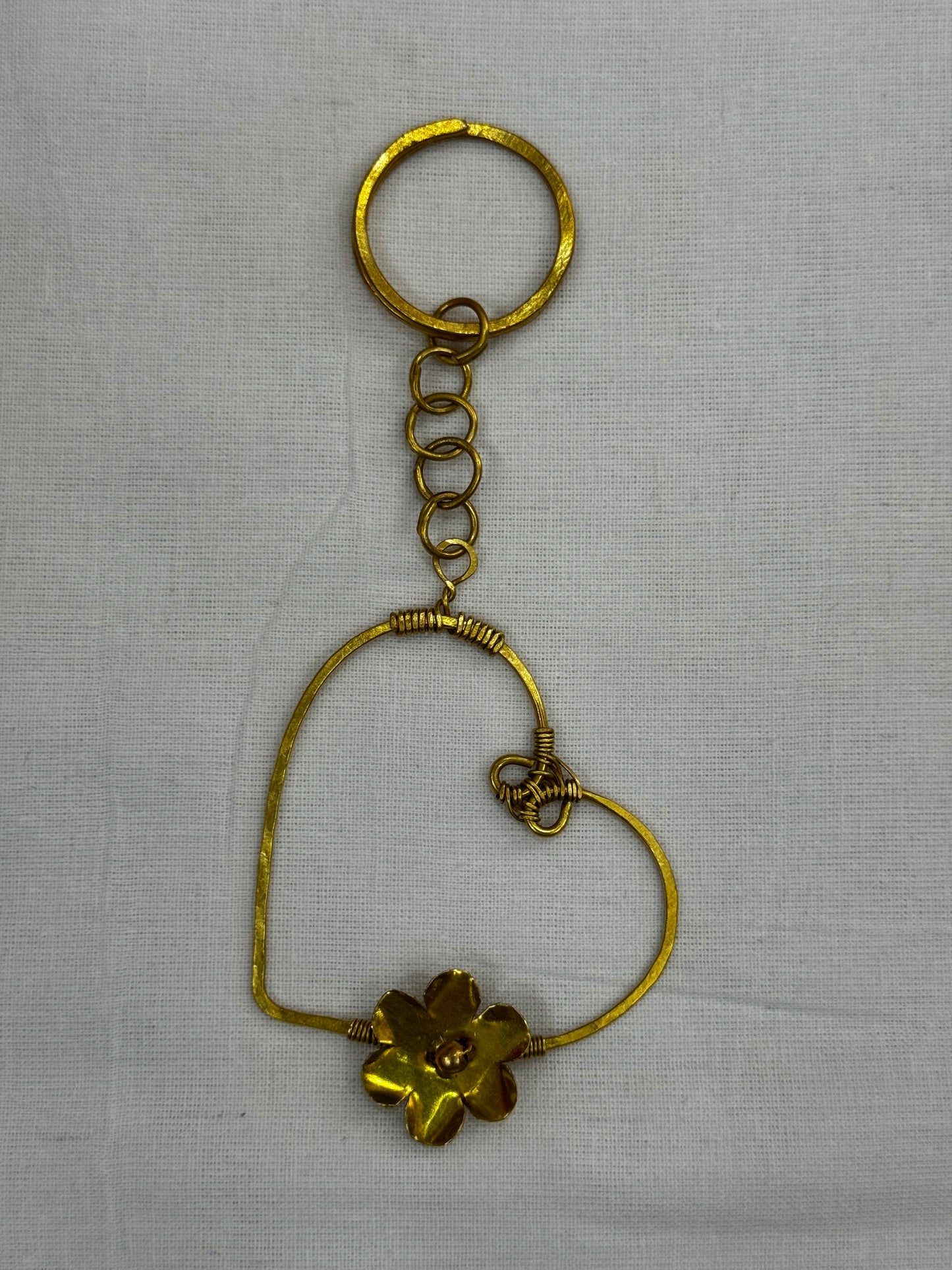 Quirky Brass key ring - handcrafted