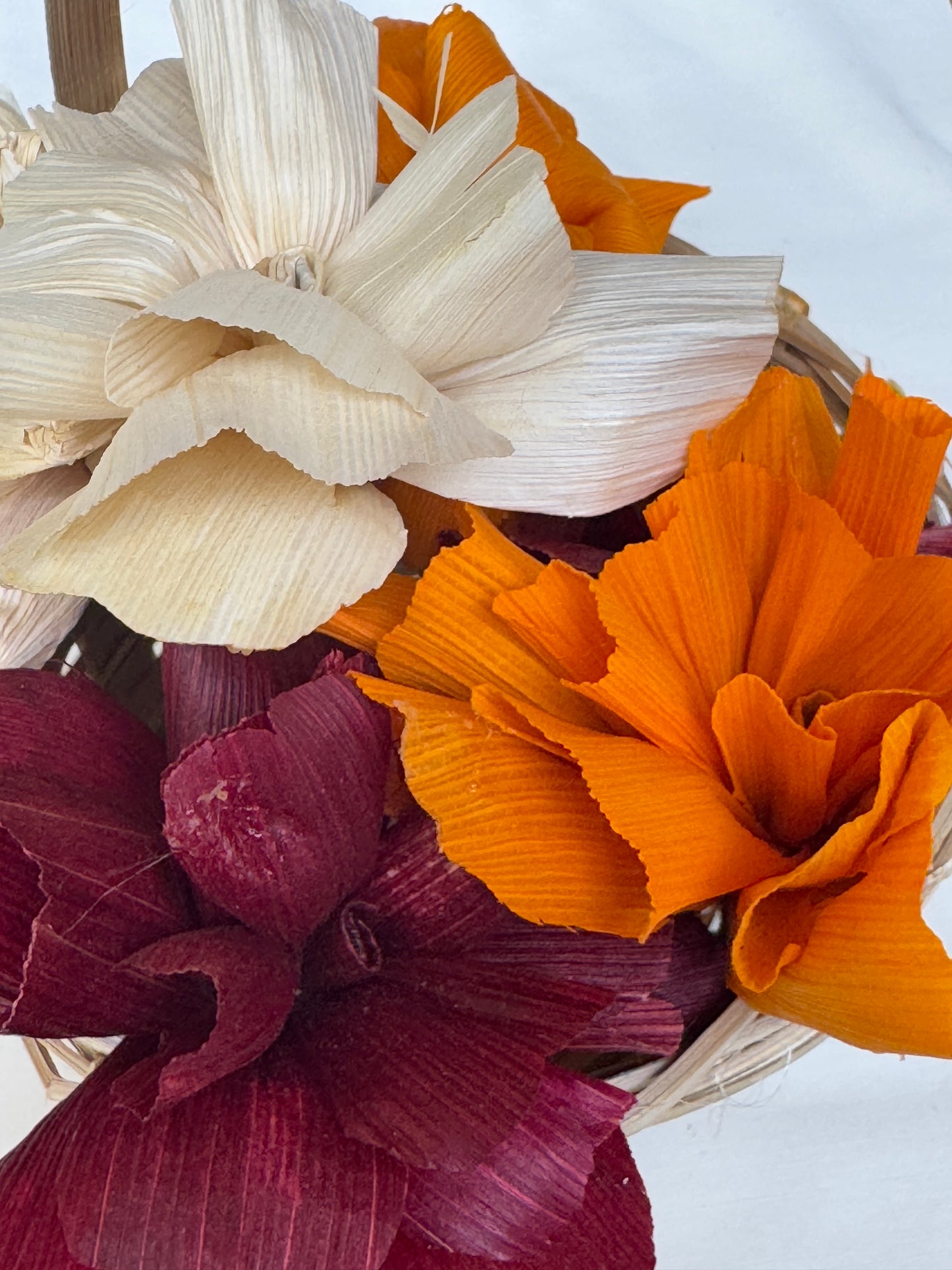 Flower basket - handcrafted using natural corn husk