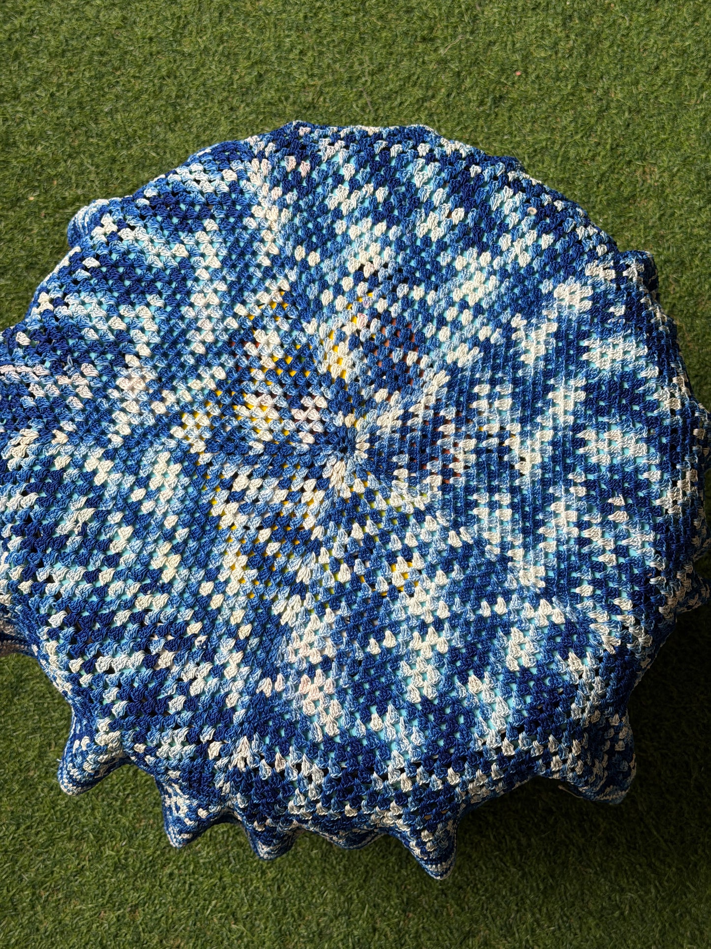 Hexagonal 30 x 30 Hand Crochet center table cover - cotton yarn - colors available