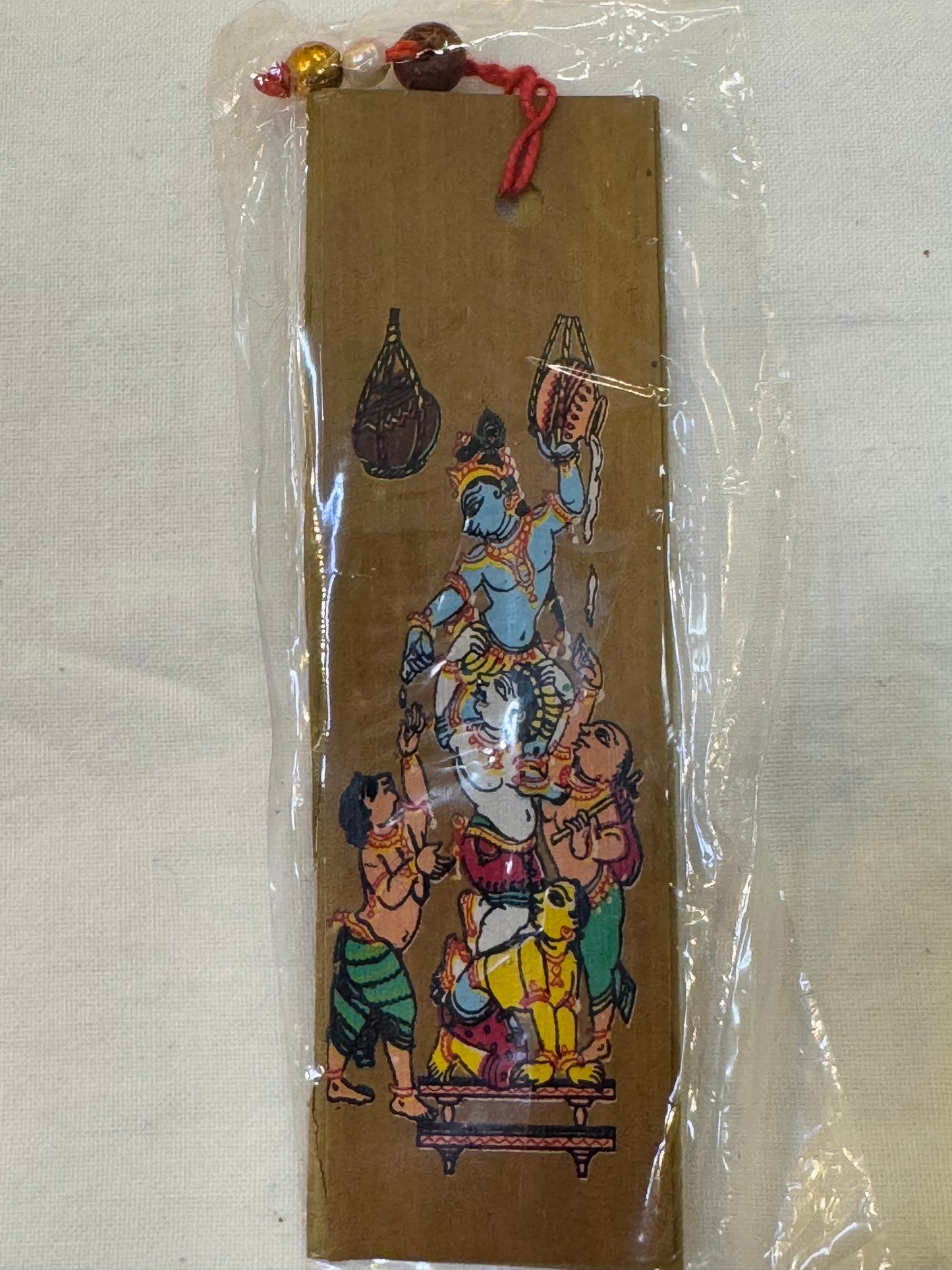 Palm leaf patachitra printed bookmark - 4 inch length double leaves