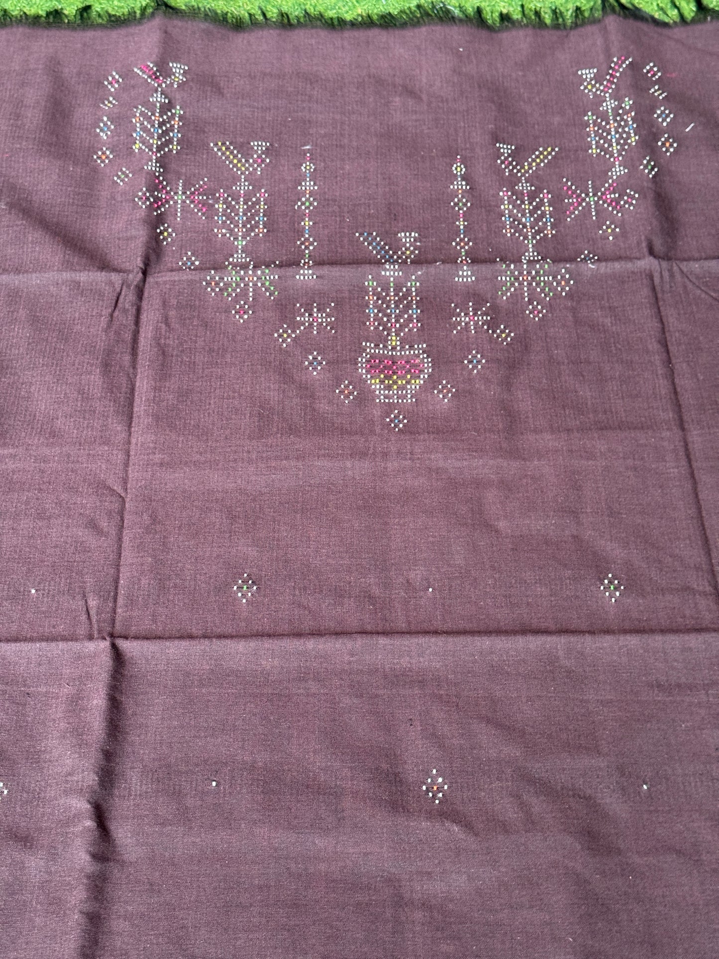 Tangaliya dot weave handwoven soft cotton unstitched kurti fabric - color and design options available