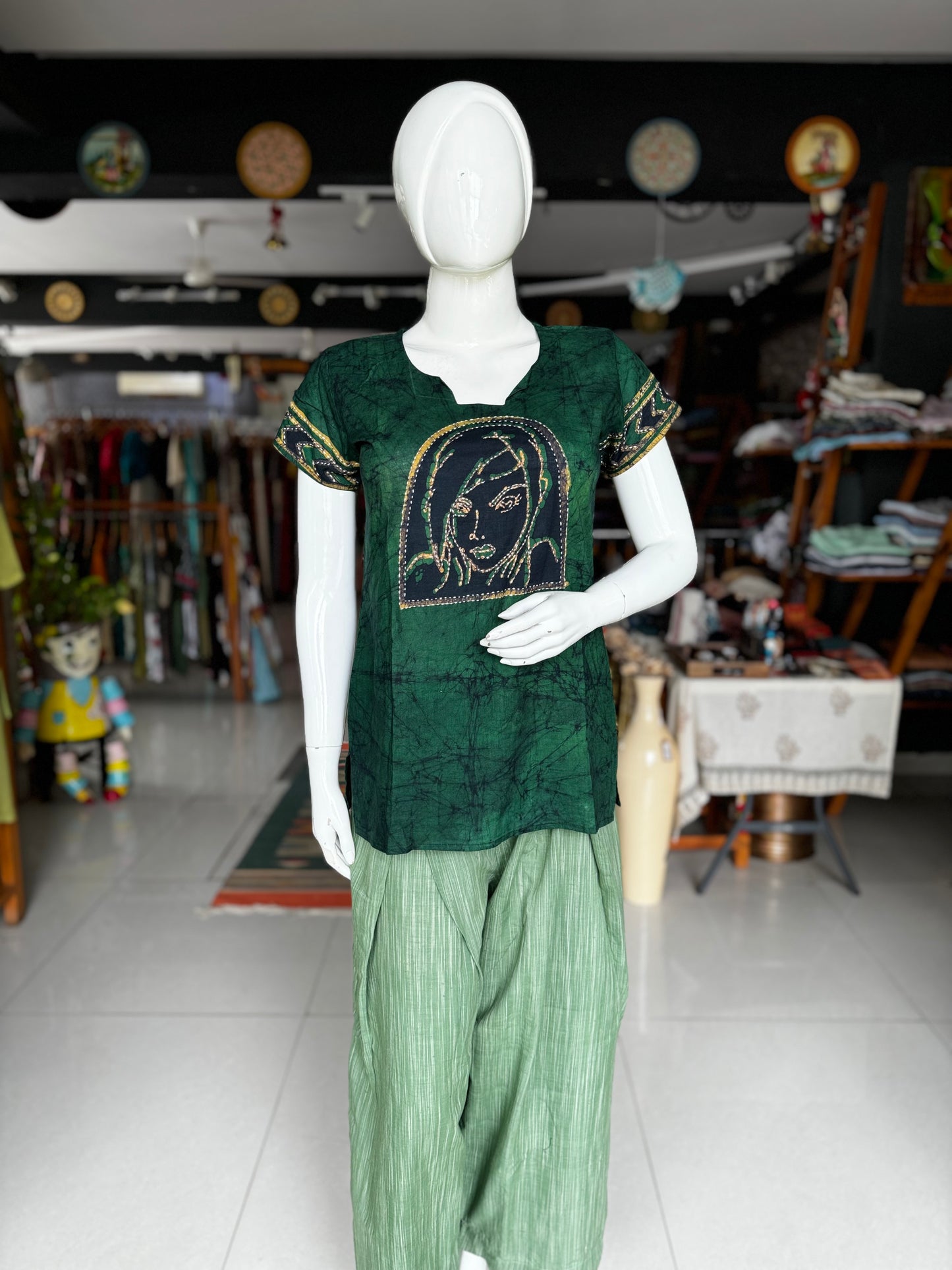 Batik hand embroidery cotton tunic