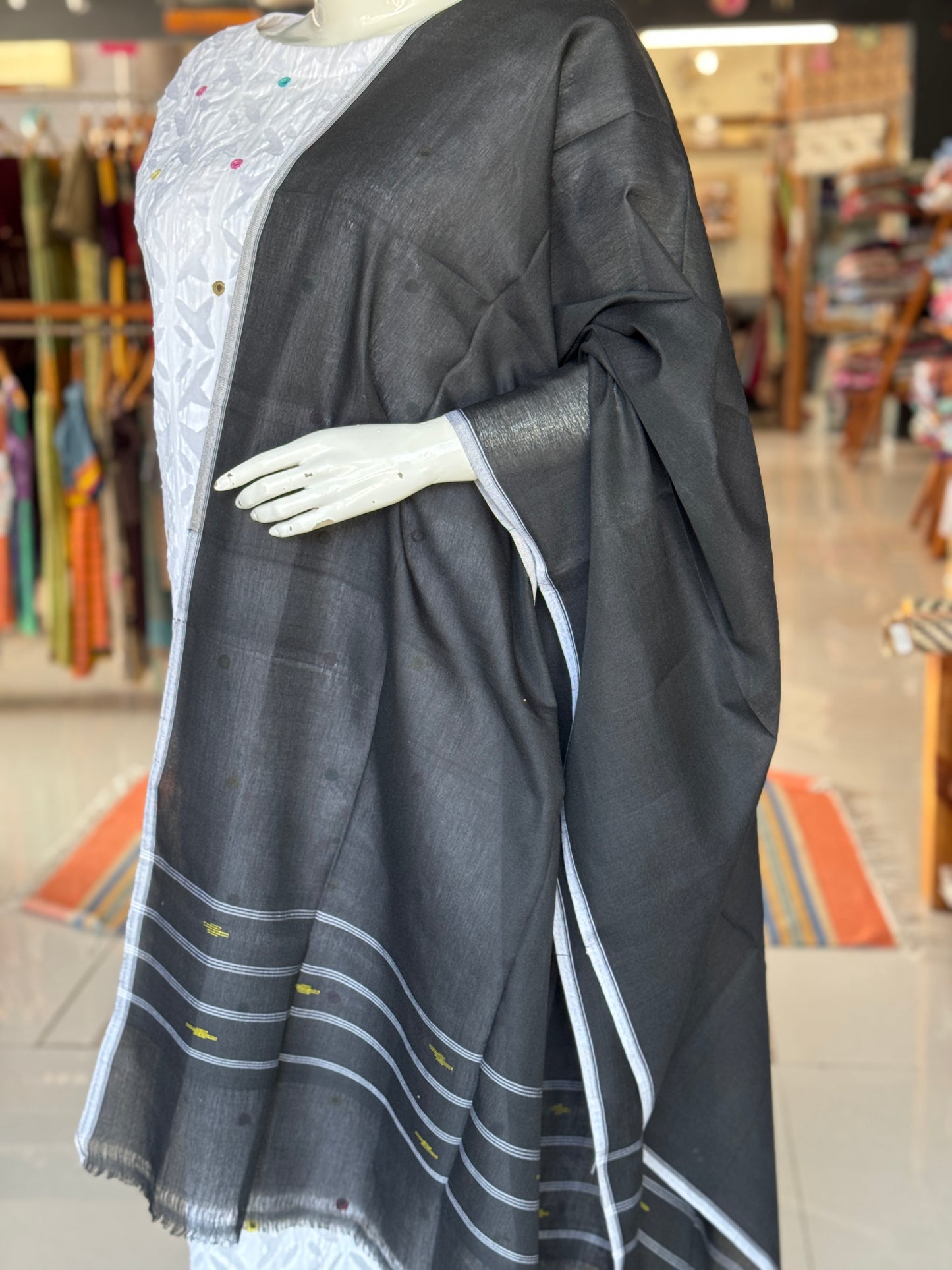 Cotton Manipuri handloom dupatta - colors available