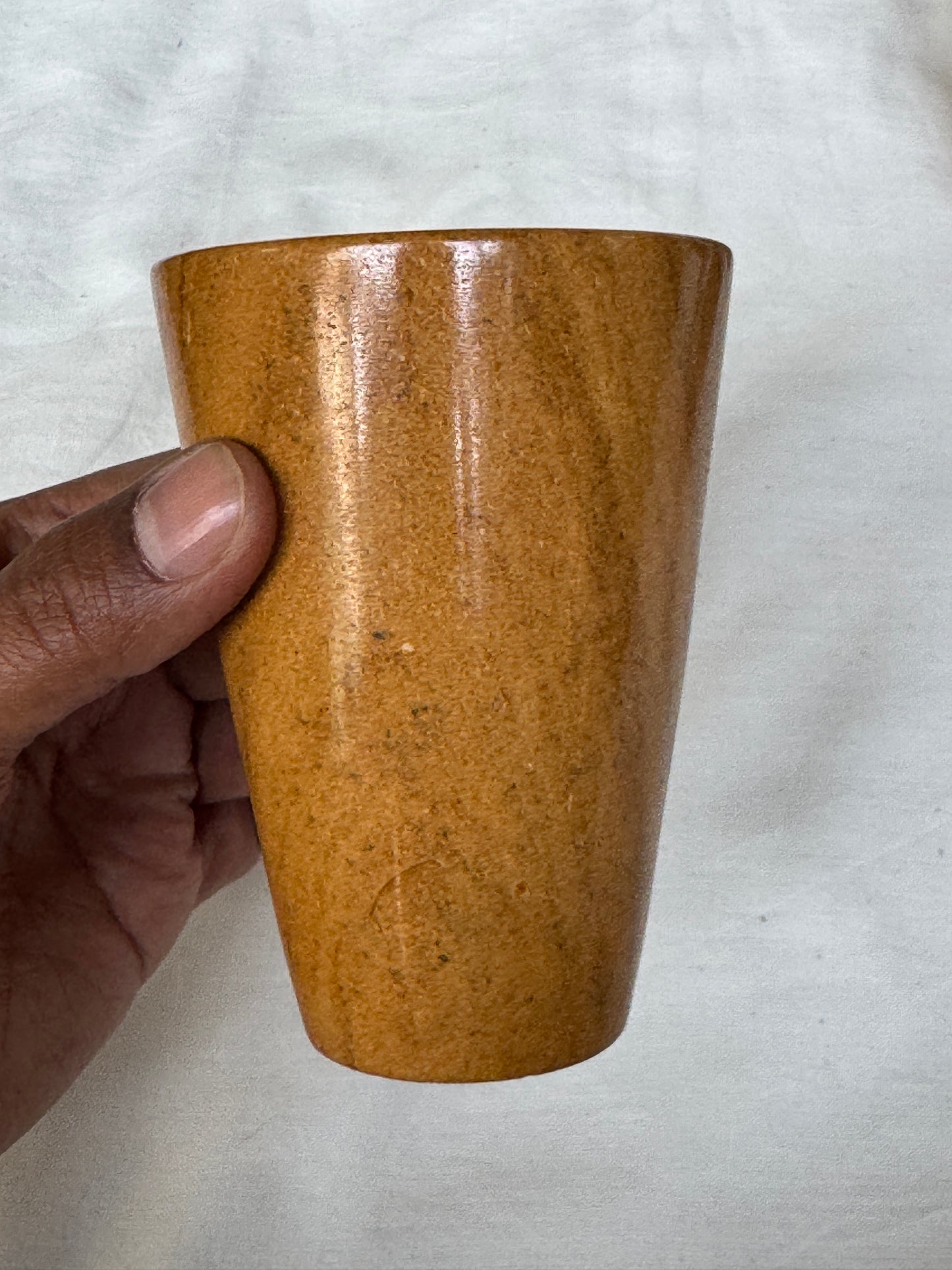 Yellow Jaisalmer stone handcrafted tumbler / glass - single