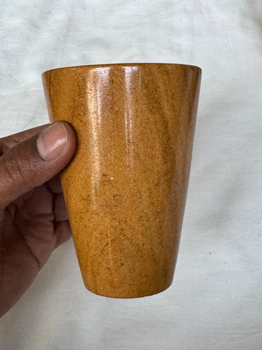 Yellow Jaisalmer stone handcrafted tumbler / glass - single