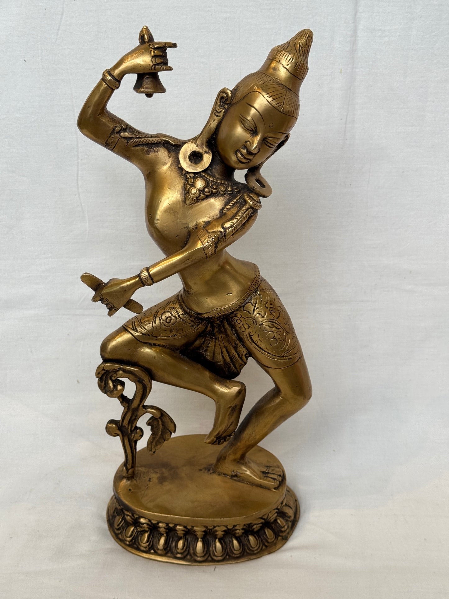 Shiv ji n Parvati ji - vintage brass statues in dancing pose
