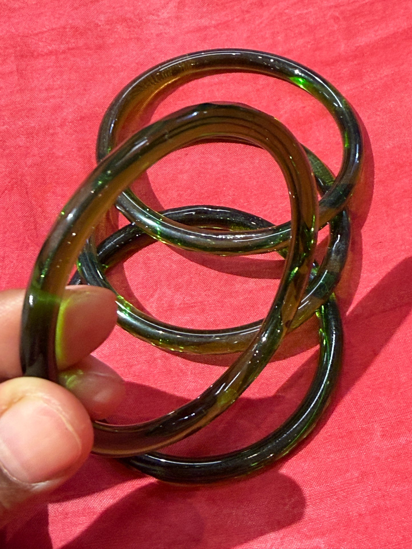 Cut work glass handcrafted bangle - single