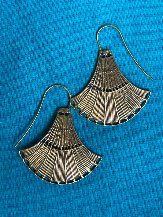 Kalidar skirt - brass side hooks earrings