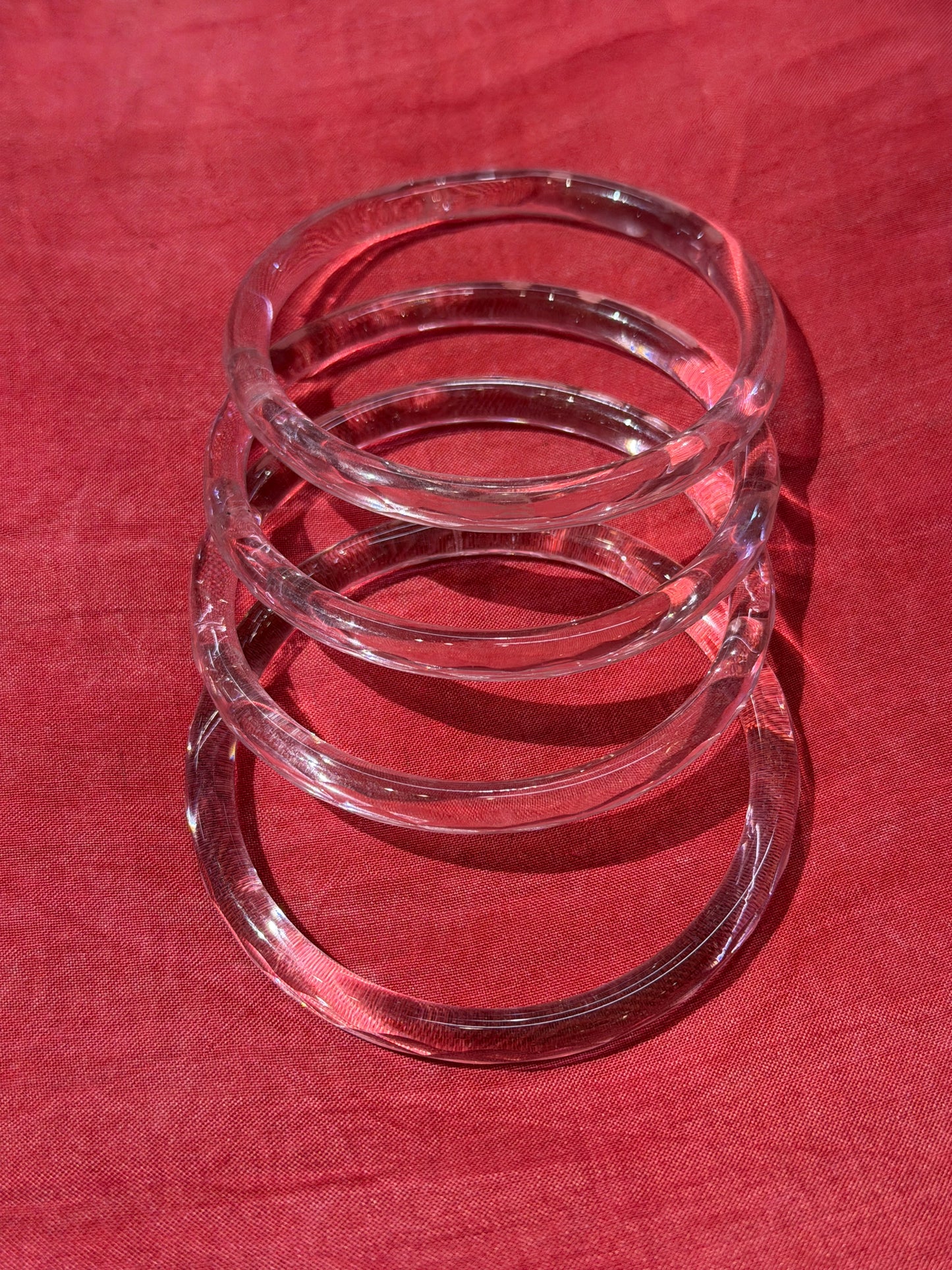 Cut work glass handcrafted bangle - single