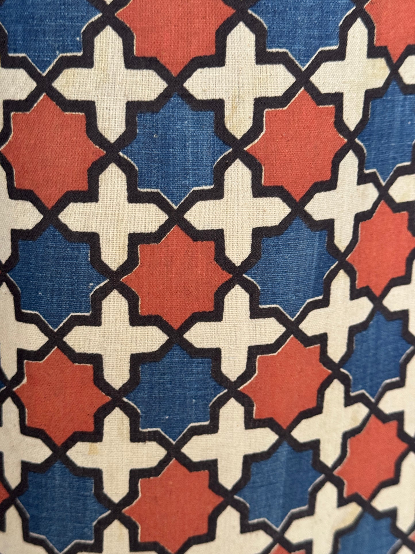 Geometric print hand woven, natural dyed cotton short kurti