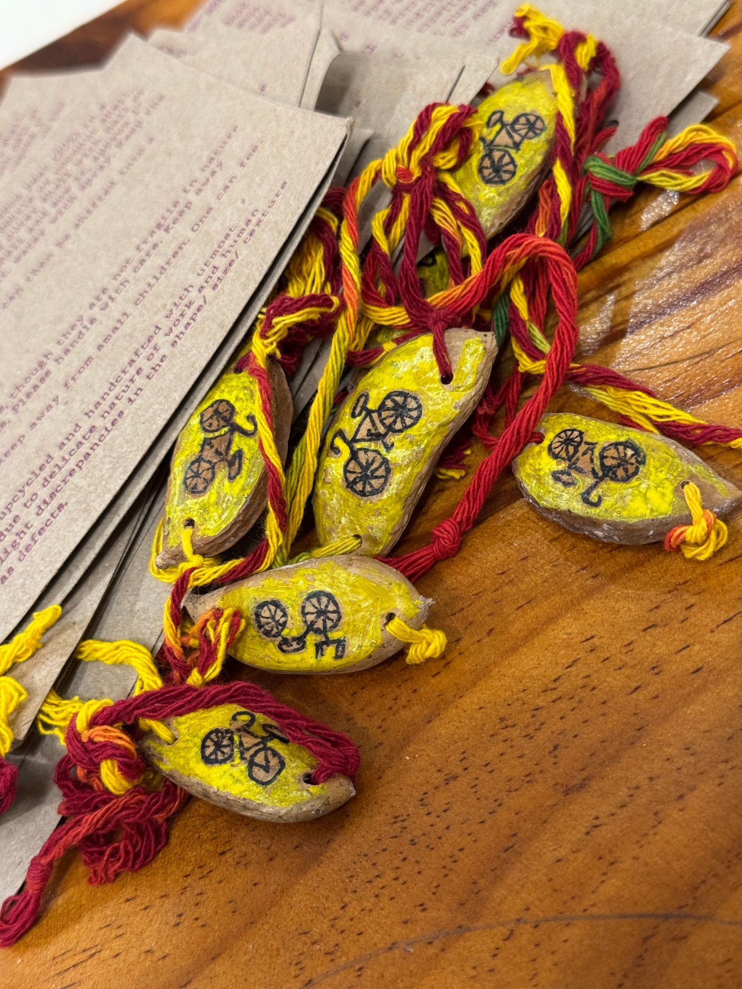 Karanja / Gaanuga / Ponga seed rakhi -  hand crafted rakhi with etching / painting details - design options available