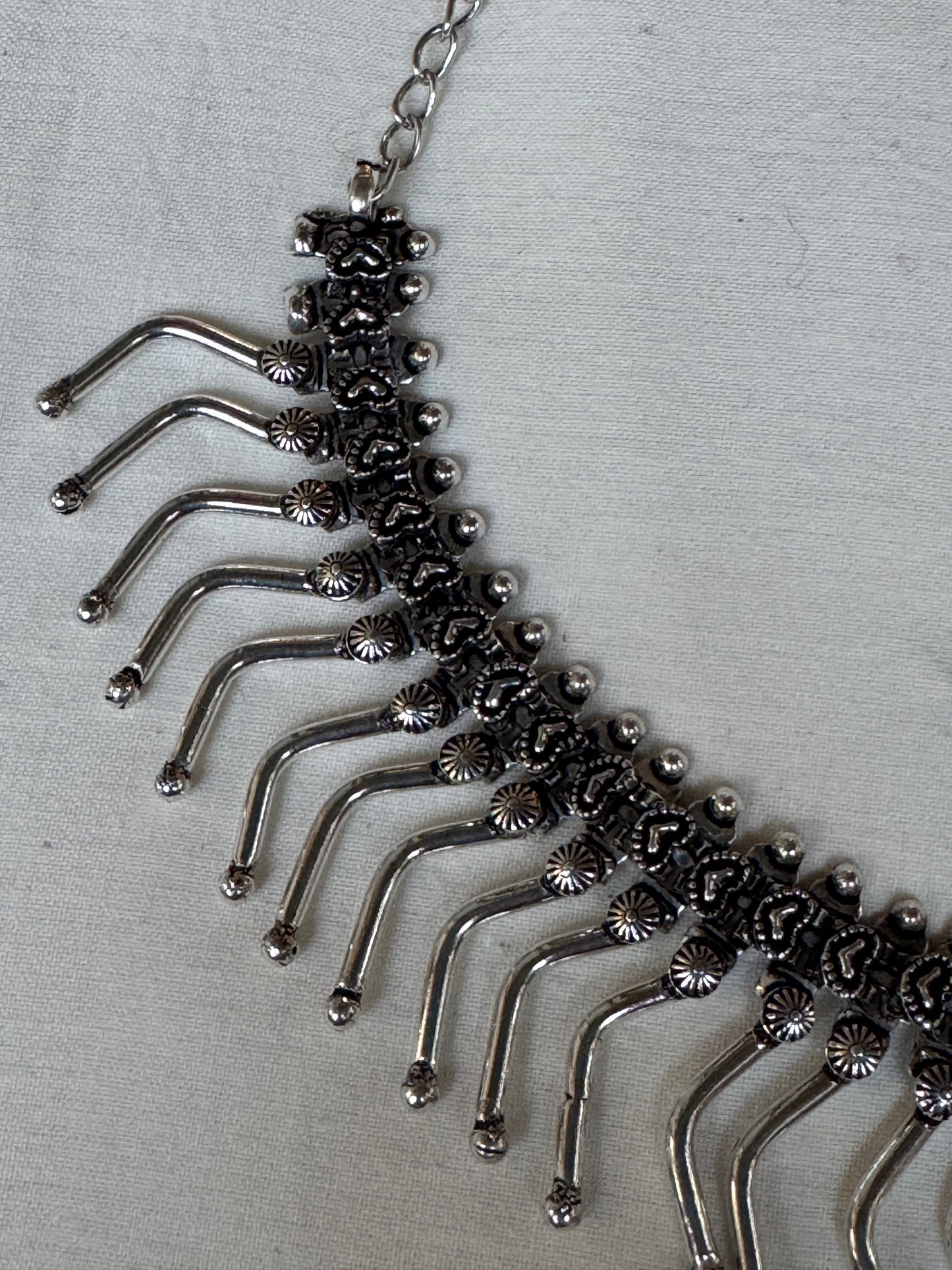 Rays of the sun - silver plated brass neckpiece