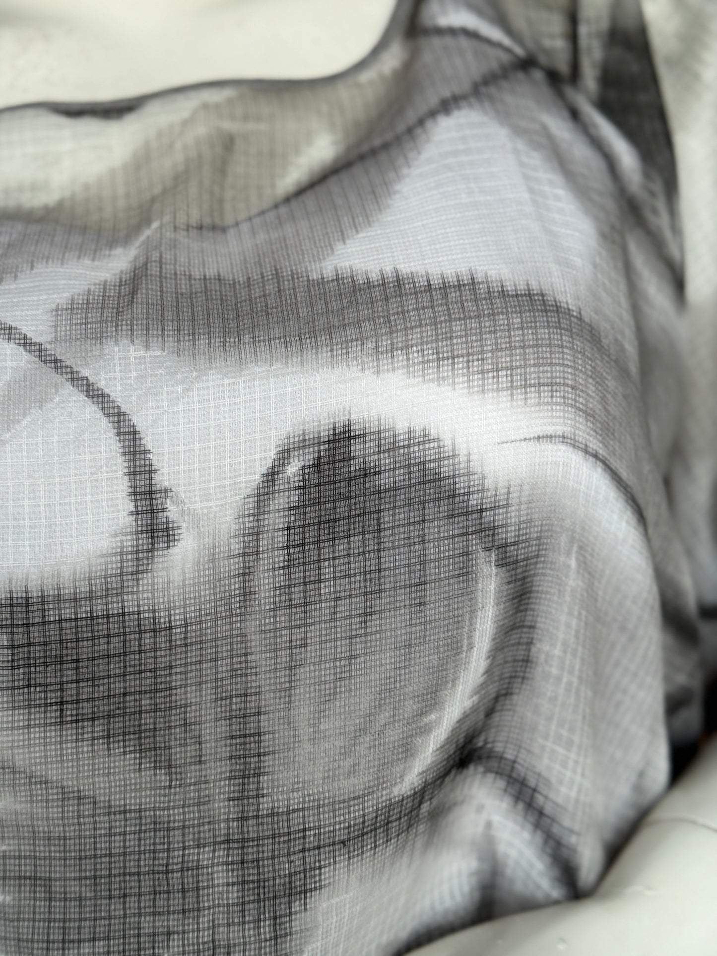 Grey flowers handpainted kota cotton kaftan crop top