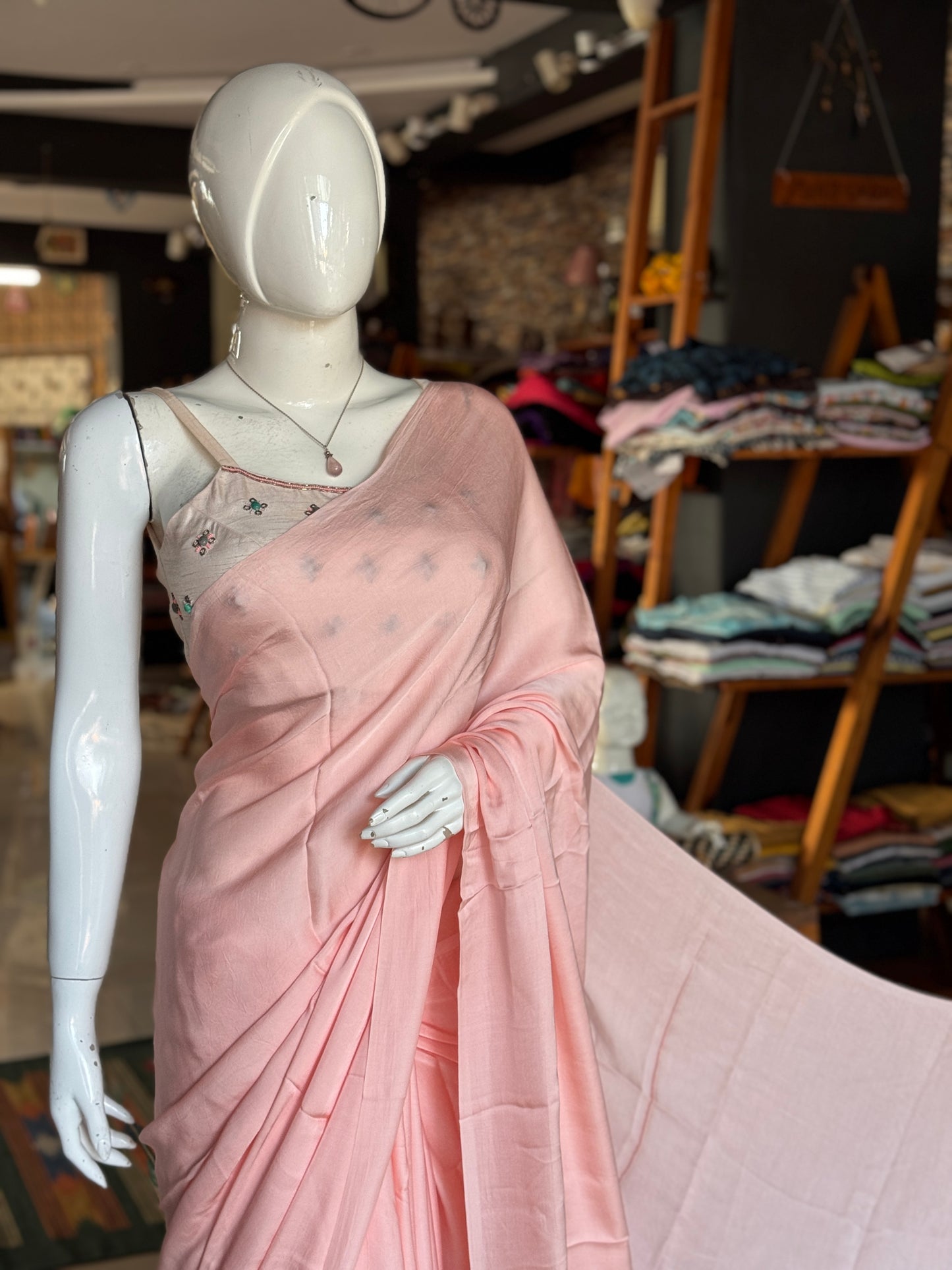 Plain soft modal yardage saree / fabric - color options available