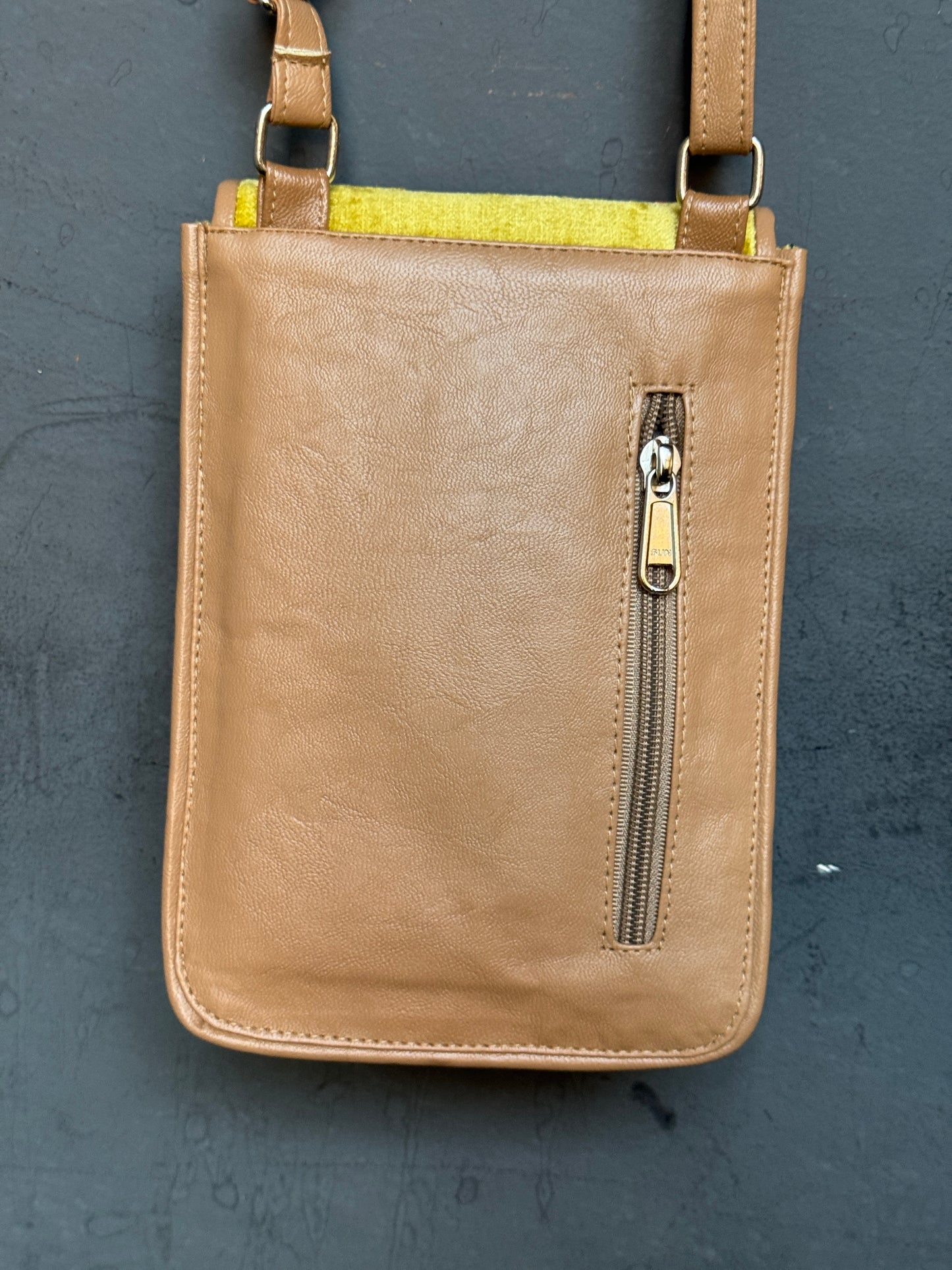 Mobile phone sling pouch - Kashmiri floral Aari embroidered with adjustable length strap and zippered back pocket - colors available