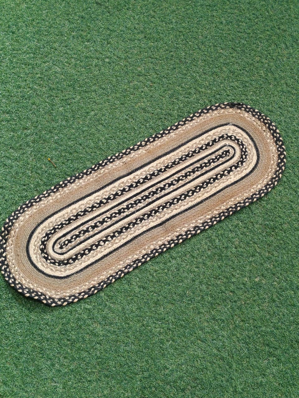 Jute handwoven oval mat - click to see colour options