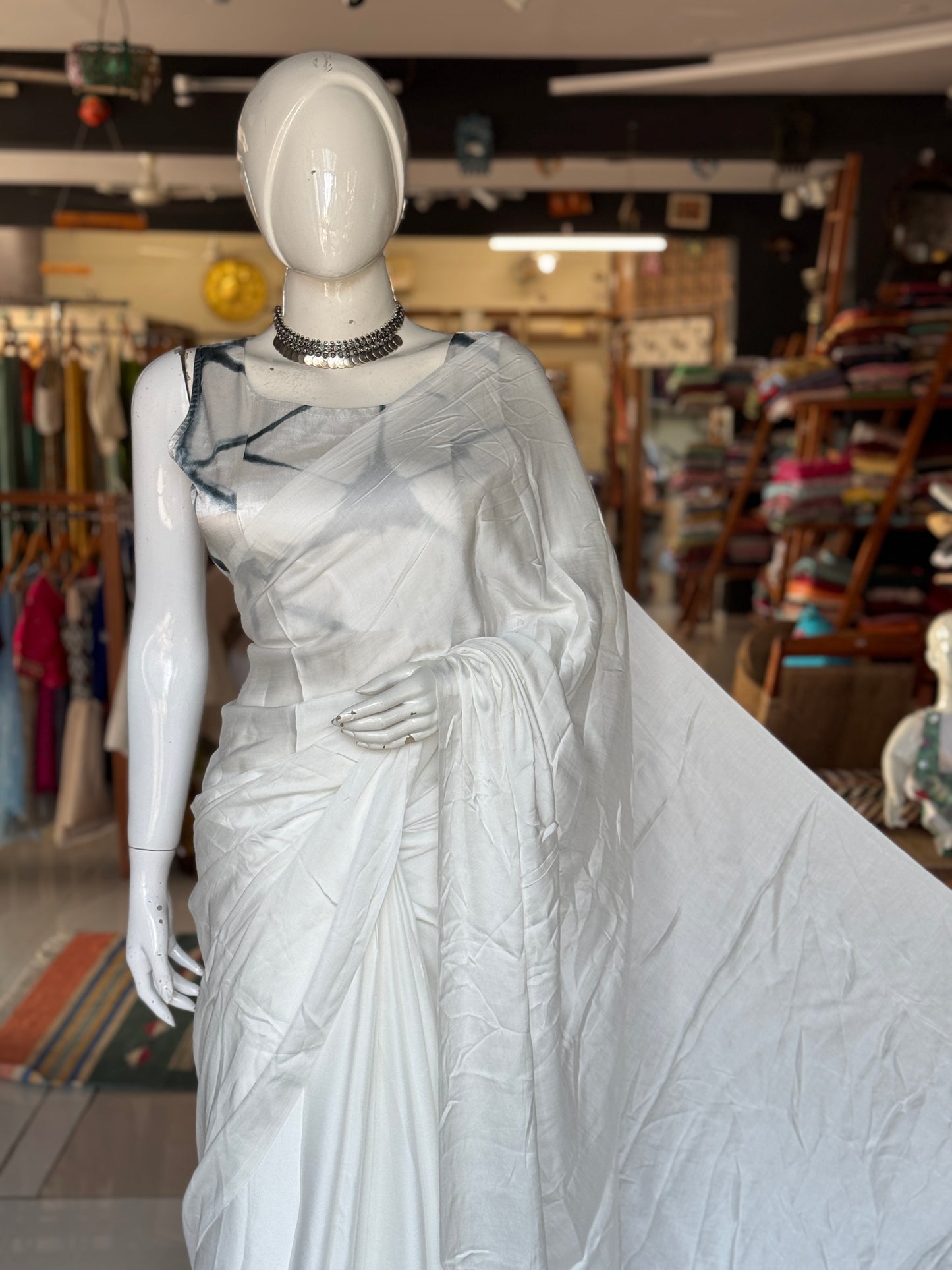Plain soft modal yardage saree / fabric - color options available