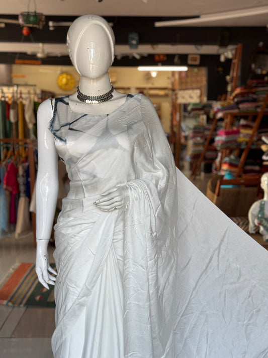 Plain soft modal yardage saree / fabric - color options available