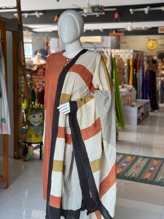 Hand block printed cotton dupatta - colour n designs options available