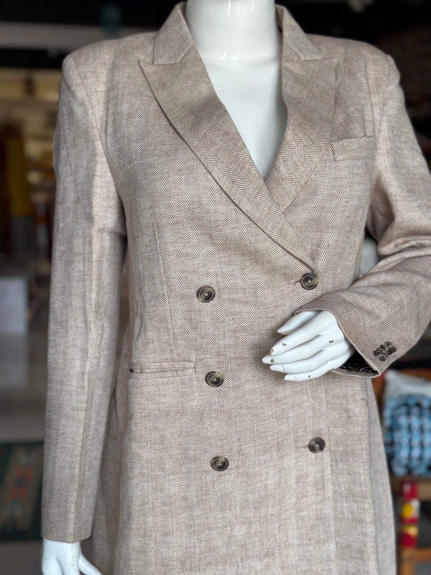 Blazer dress in hand woven kala cotton - officer power dressing for women