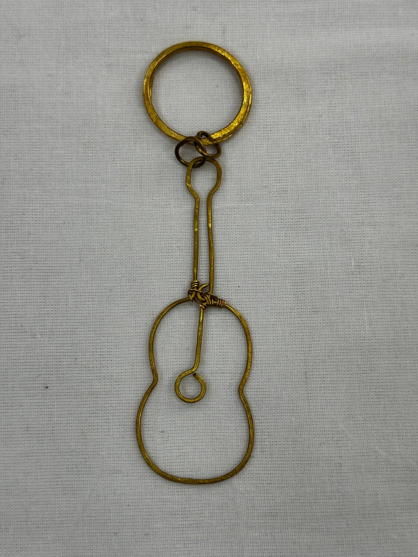 Quirky Brass key ring - handcrafted