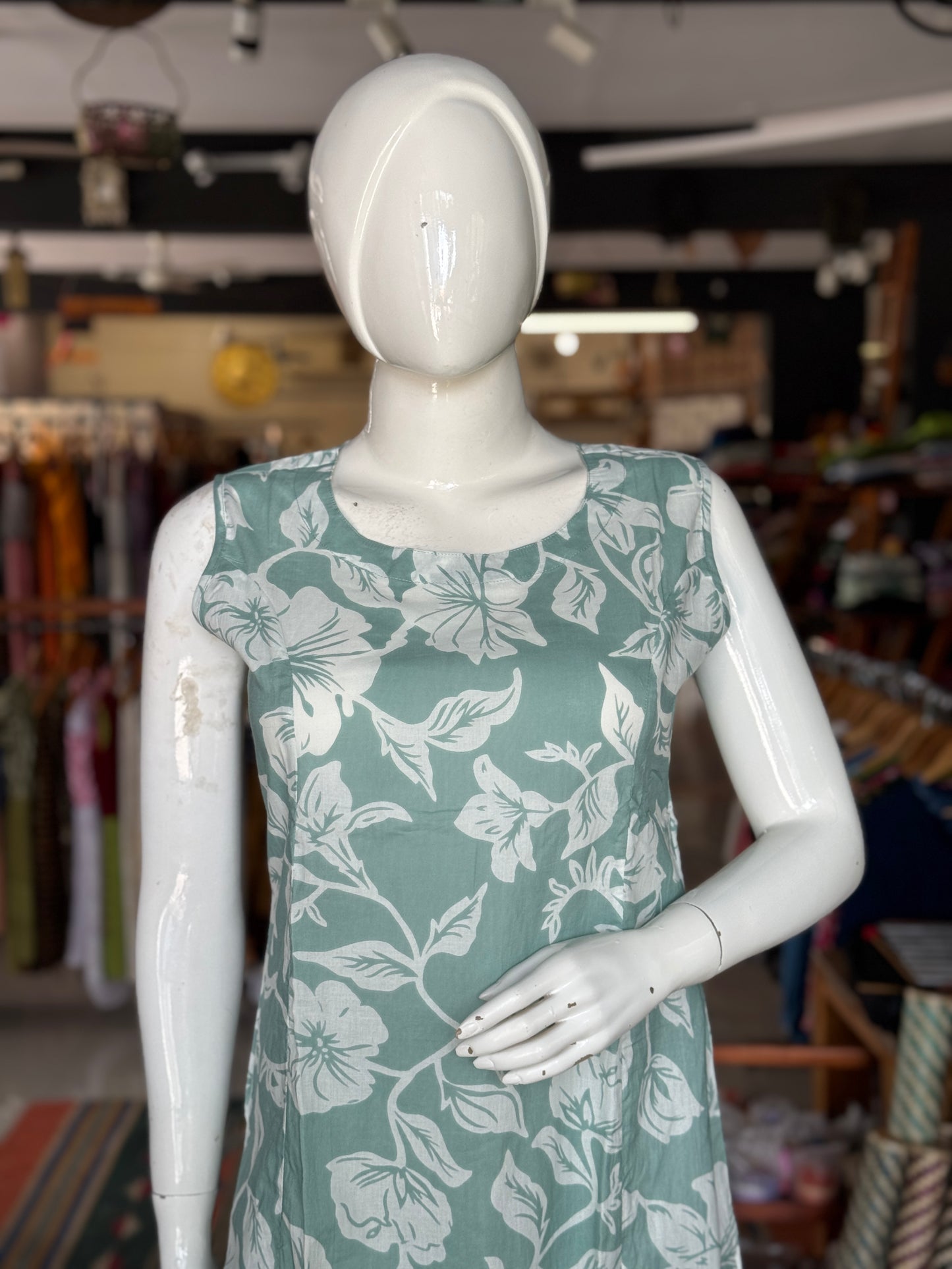 Floral print sleeveless cotton kurti, flared pants - coord set , 2 piece - multiple colors options