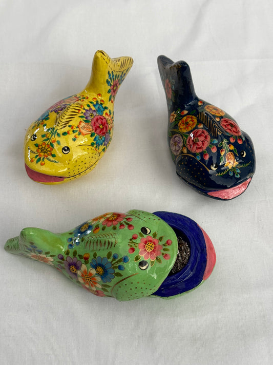 Fish shaped Kashmir Papier mache hand painted box