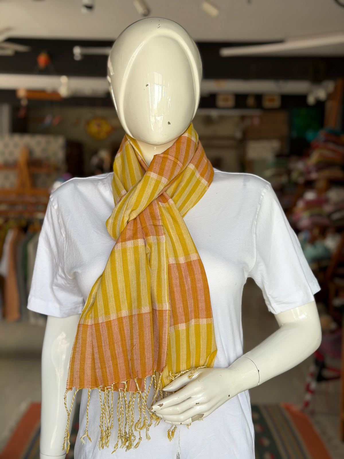 Soft cotton handloom stole - colors and designs options available