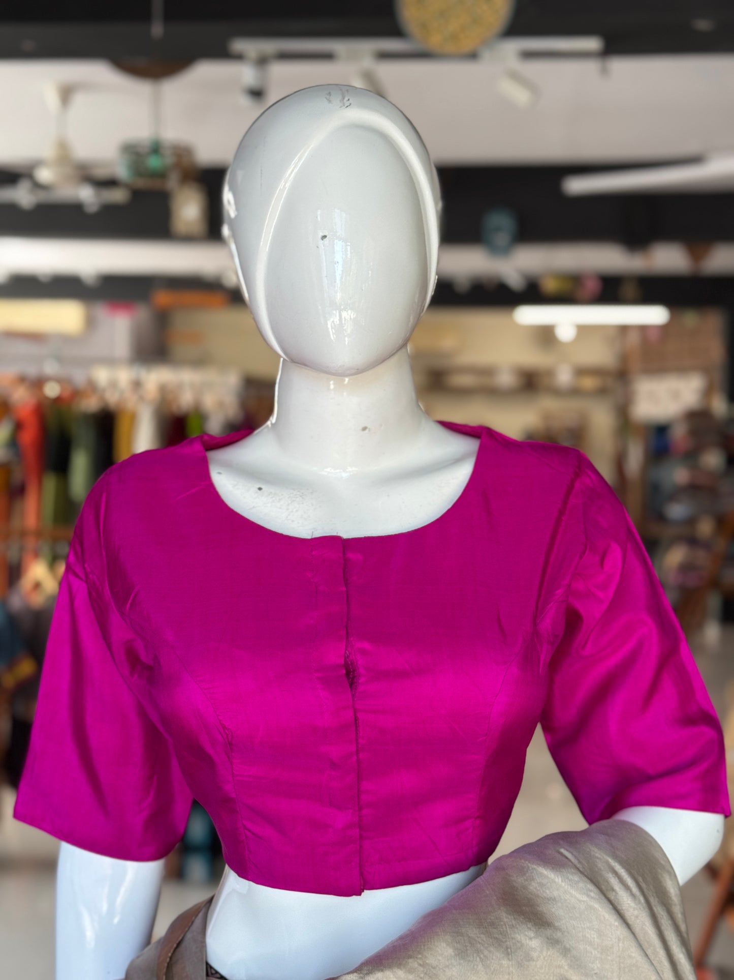 Purple soft pure silk handwoven front open blouse