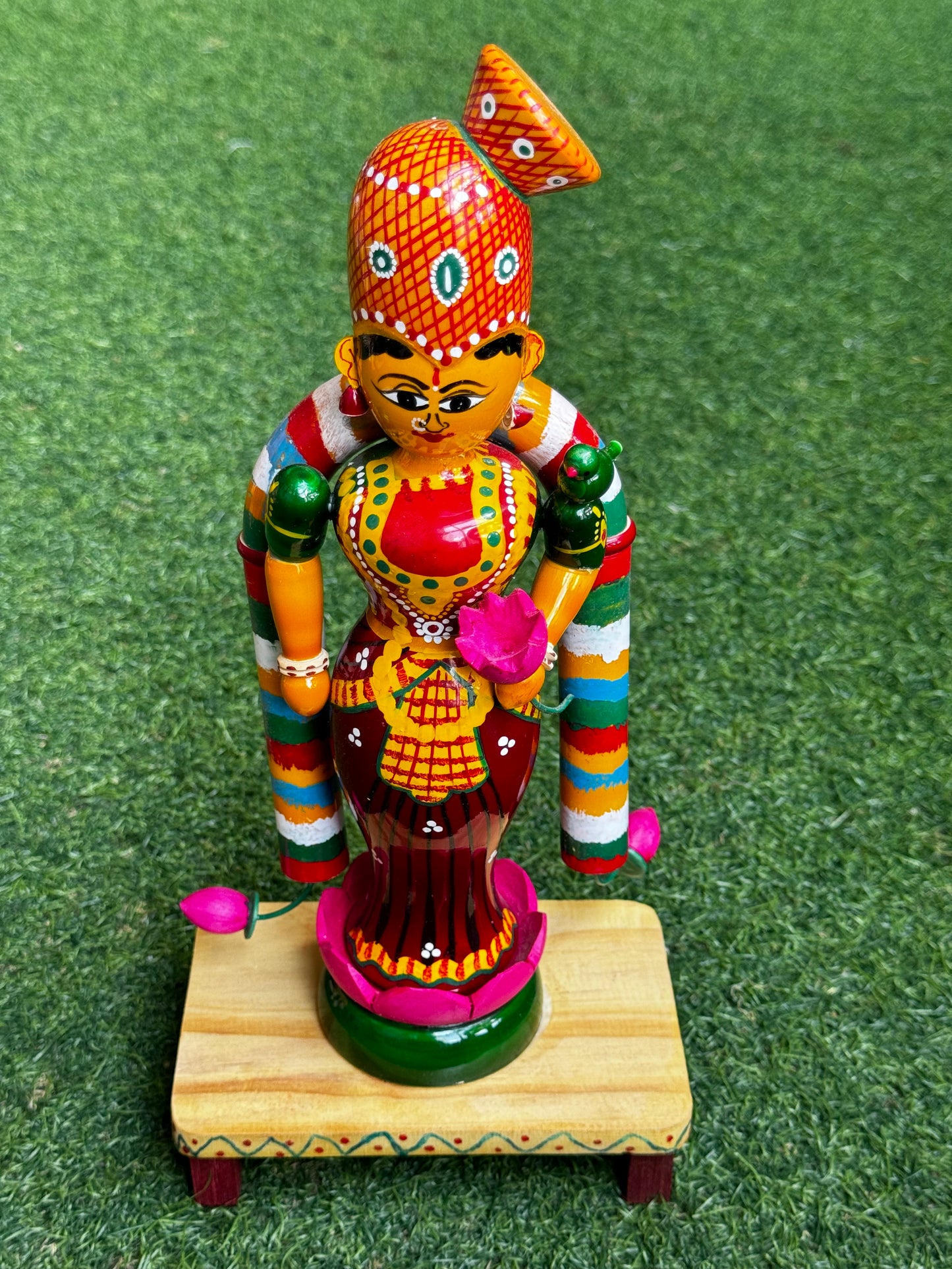 Goda Devi - beautifully decorated Goddess statue - Etikoppaka Wooden handicraft decor