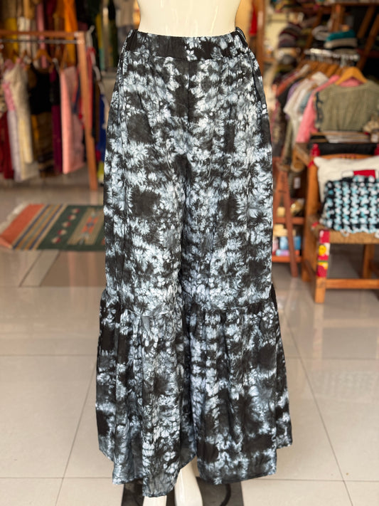 Black tie dye sharara pants on soft modal - free size