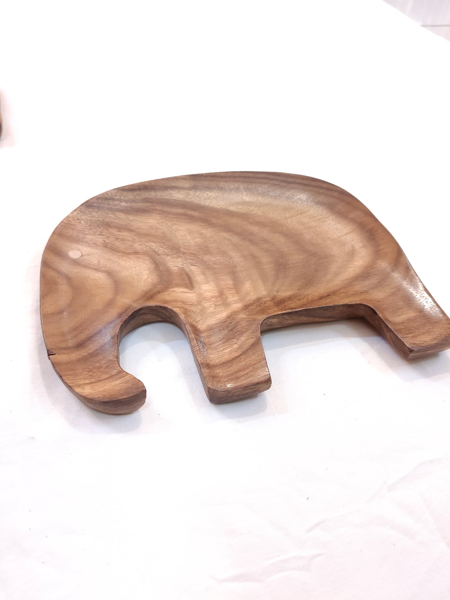 Elephant shaped handcrafted Neem wood tray