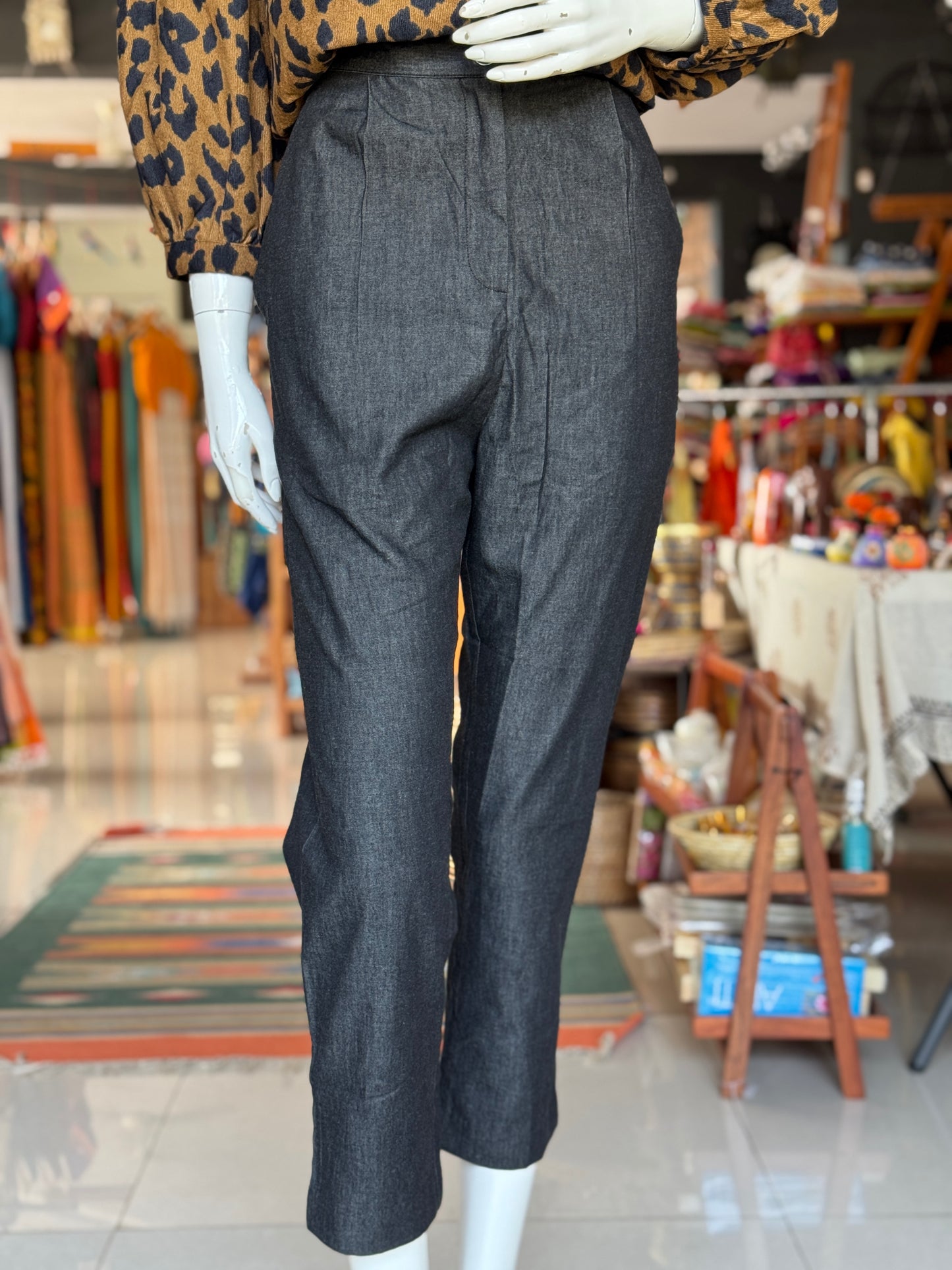 Black formal cotton pants