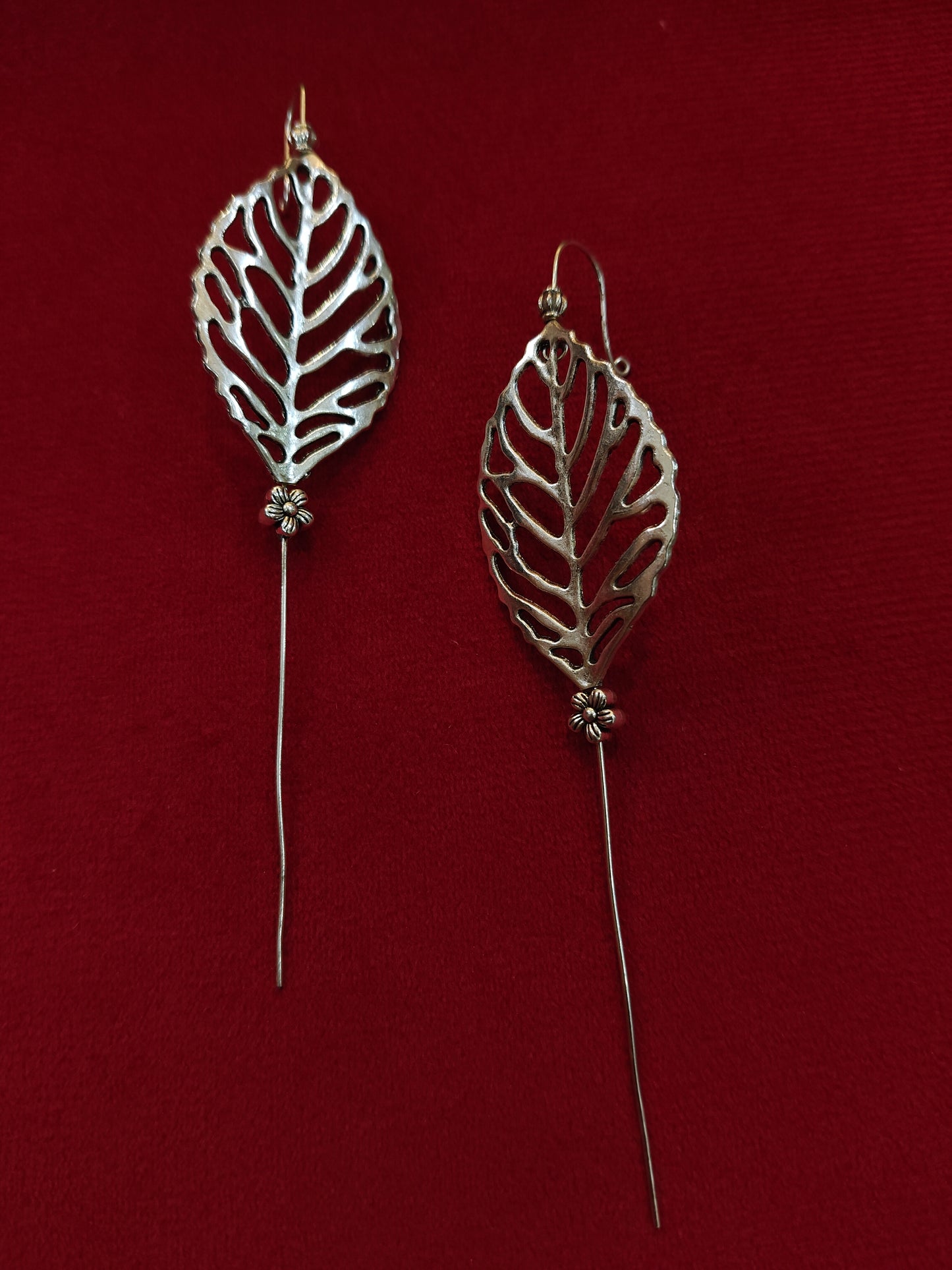 Leaf design bugidi / ear clip ons with pointed end