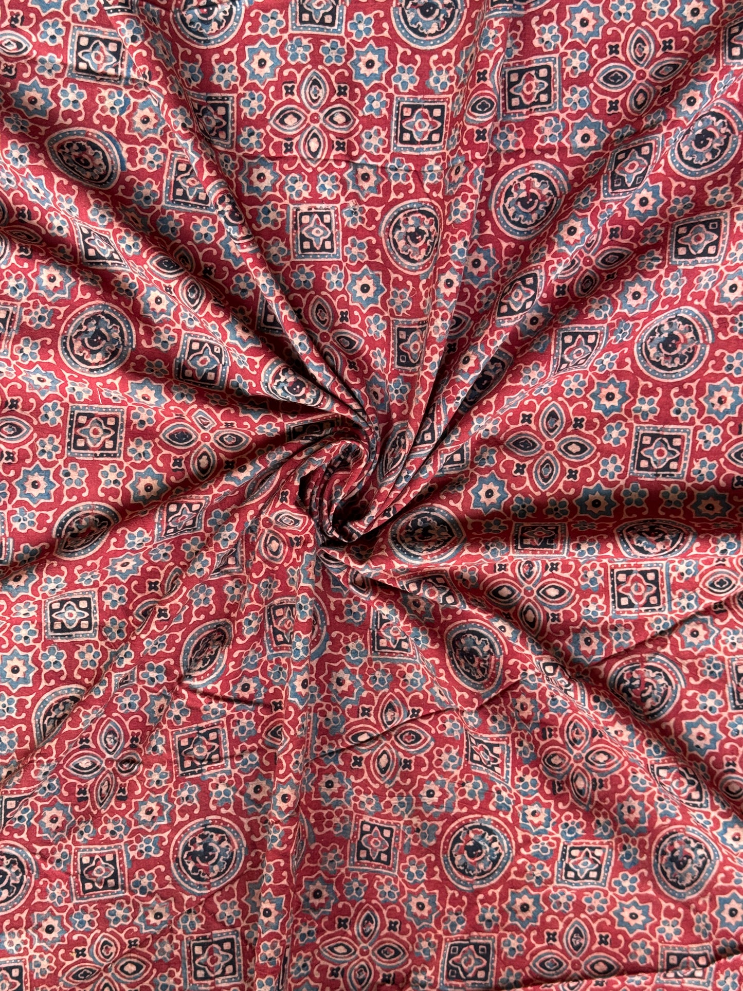 Ajrakh hand block printed 60s cotton saree - design options available