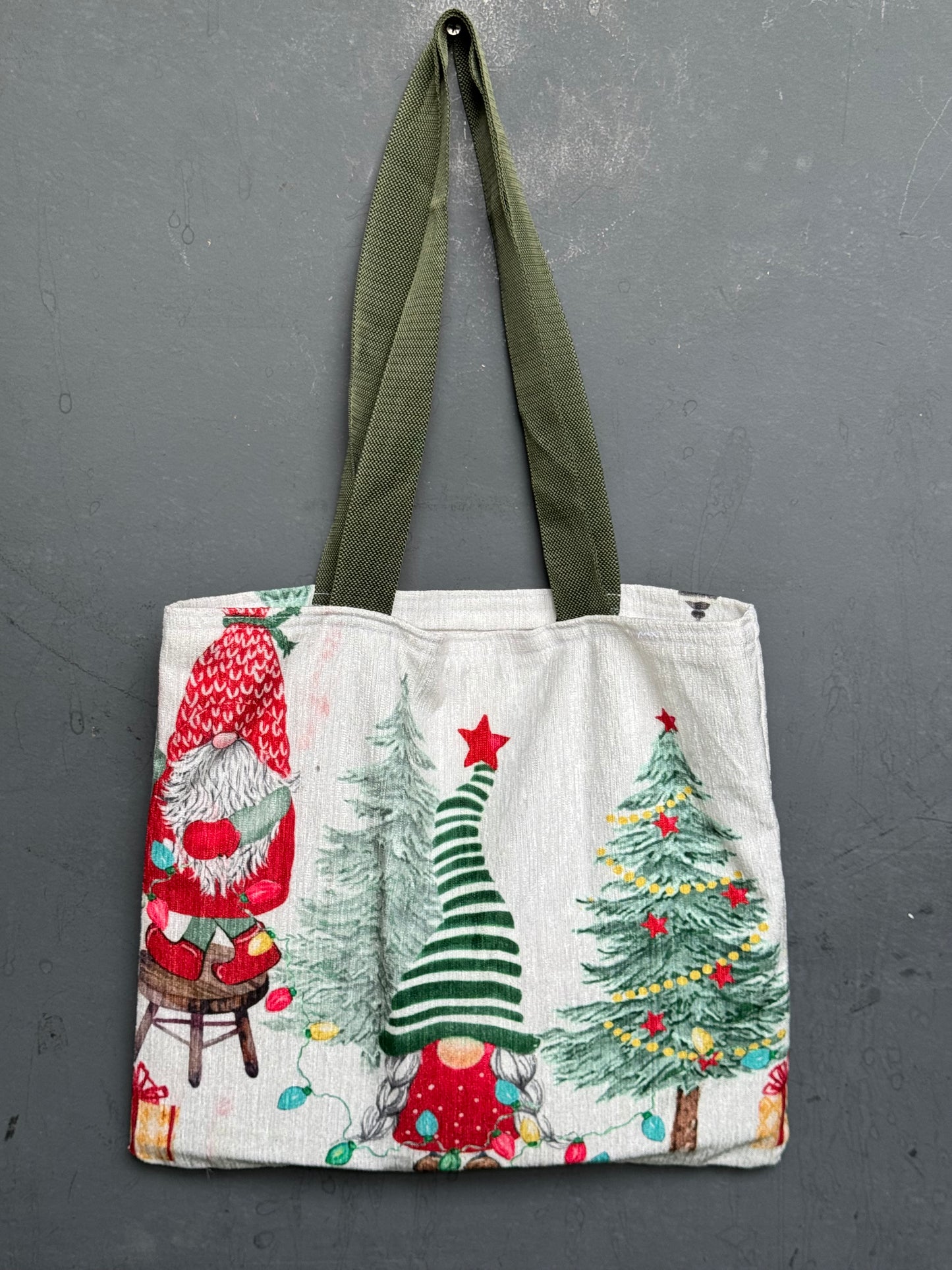 Christmas theme printed tote bag