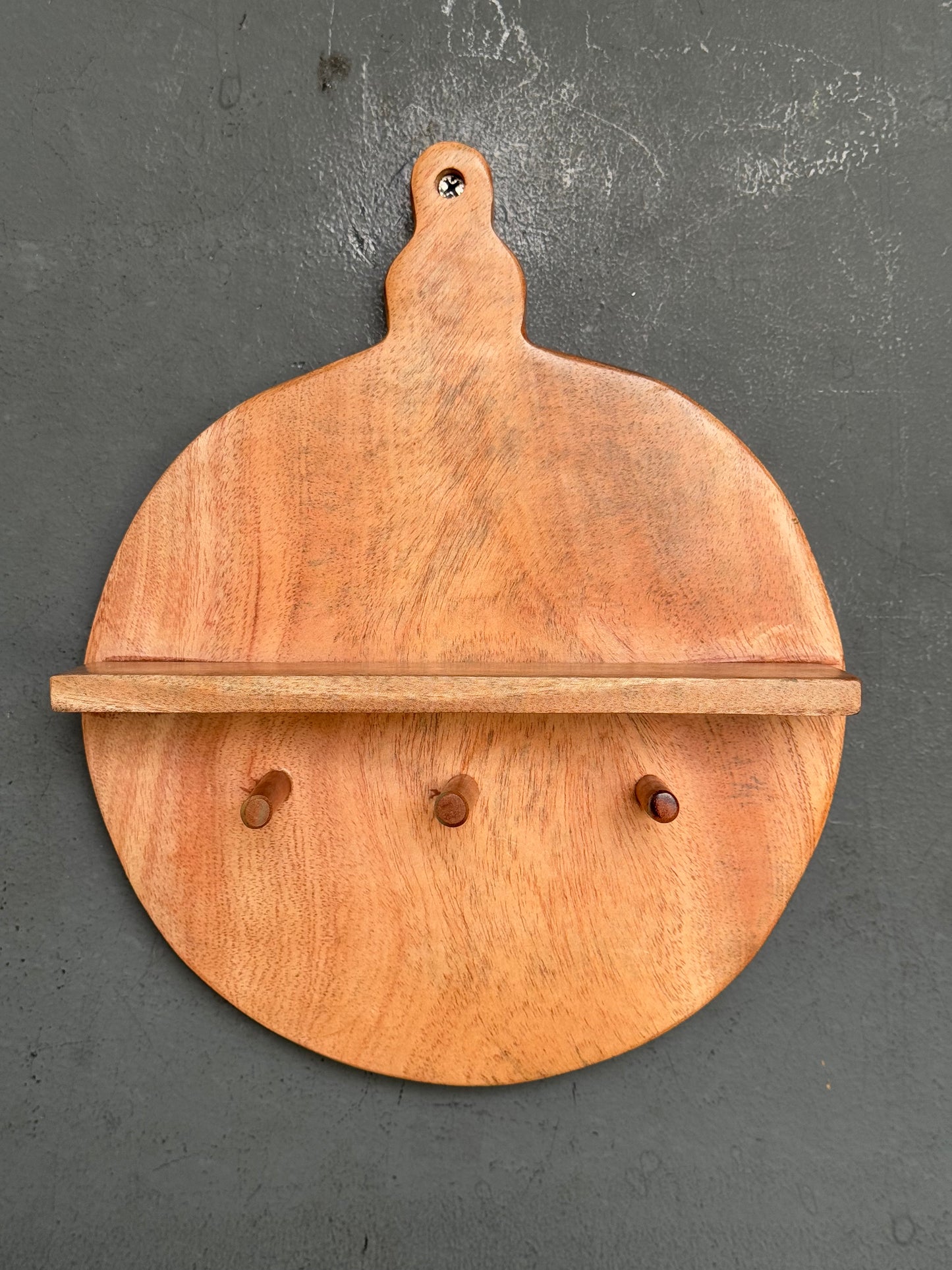 Wooden key / cutlery hanger - handcrafted wooden decor with a ledge